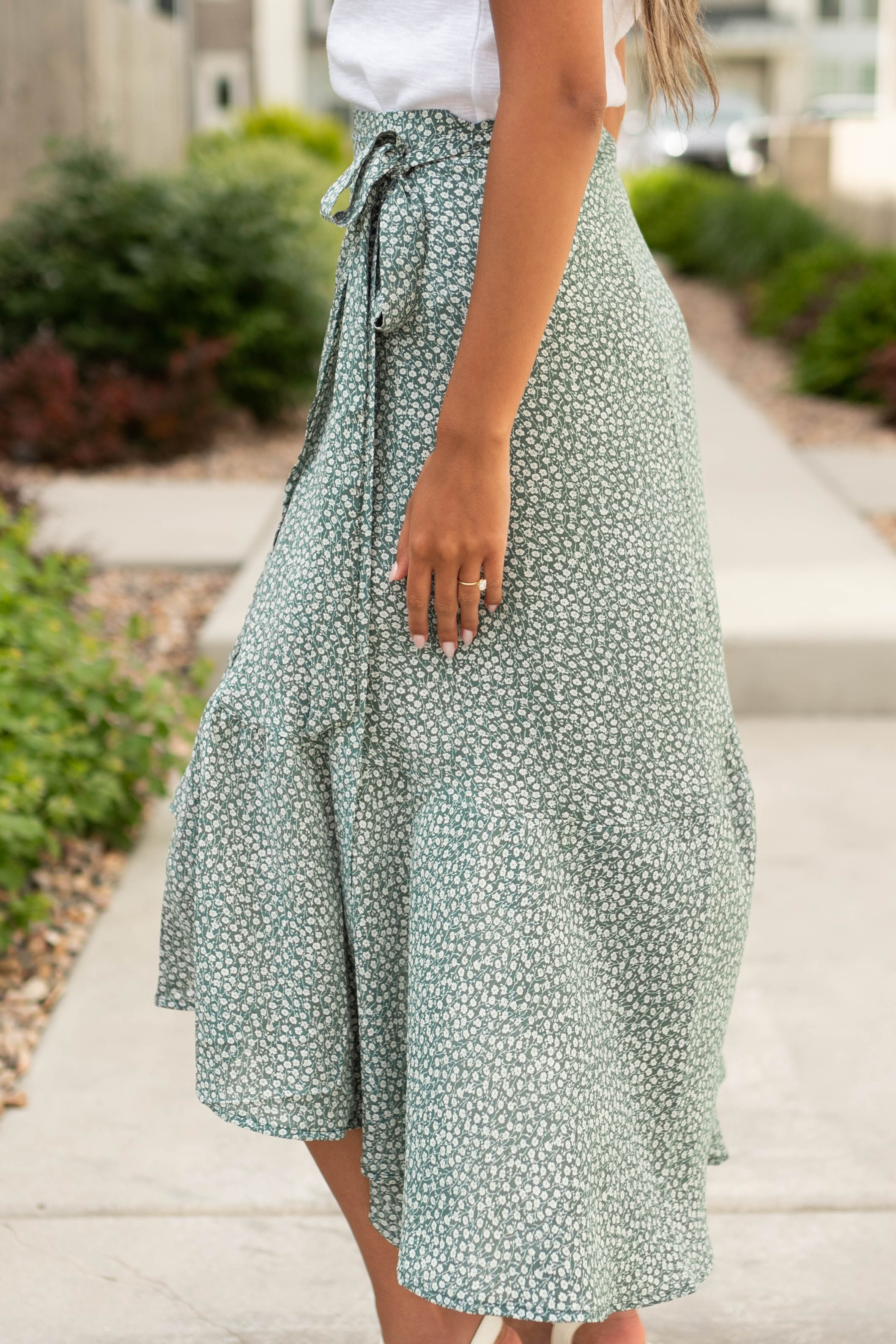 Catalina Green Wrap Skirt