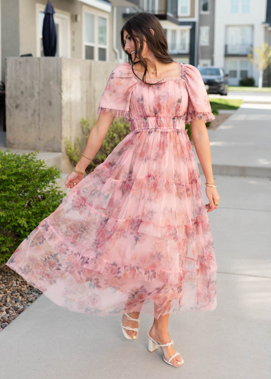 Celeste Pink Floral Dress