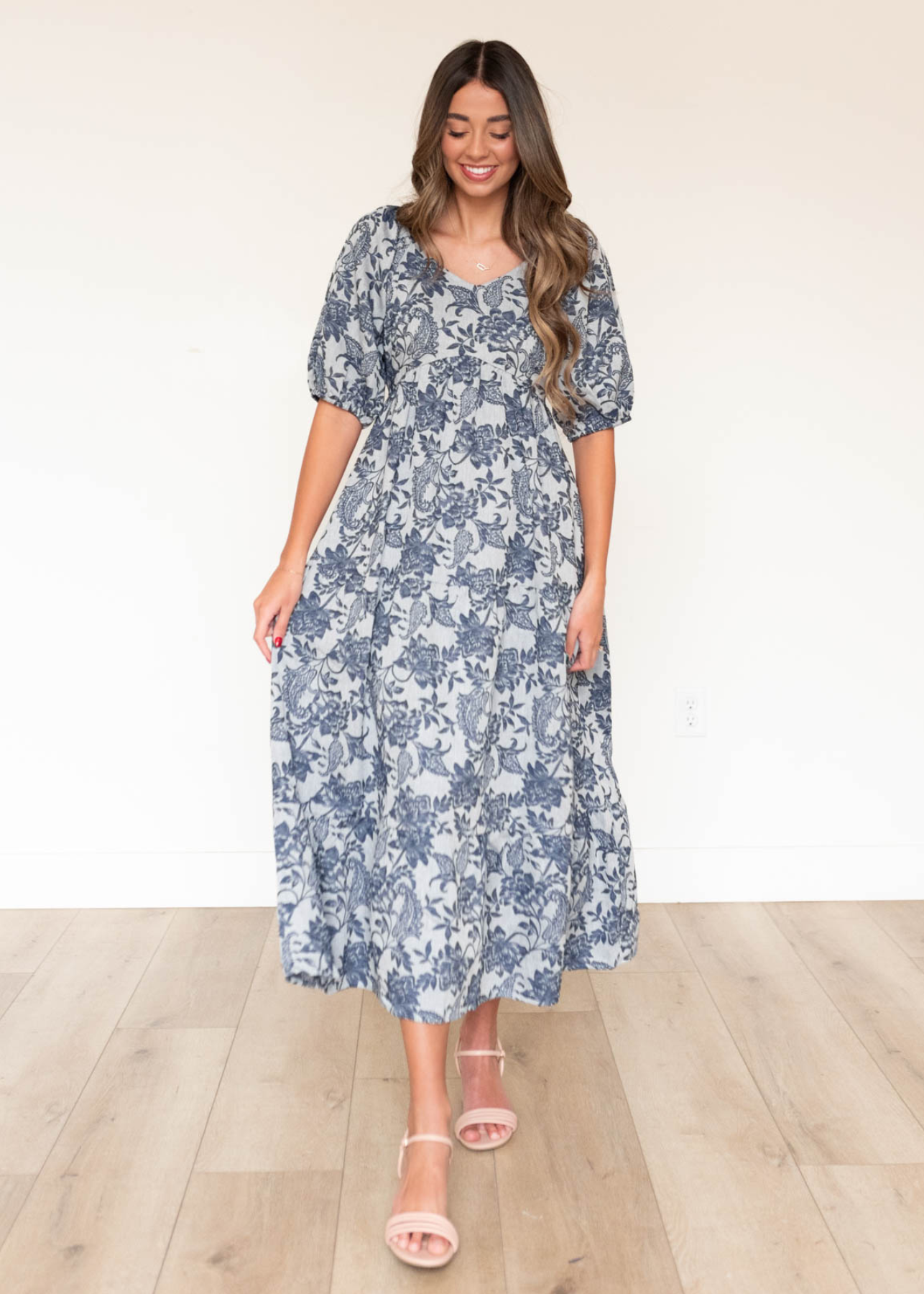 Charity Navy Floral Dress