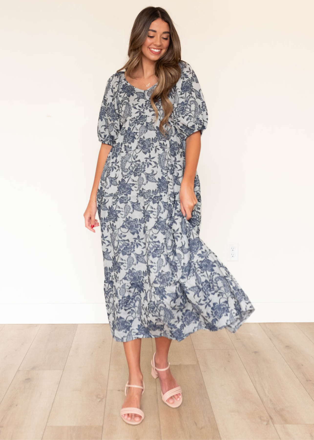 Charity Navy Floral Dress