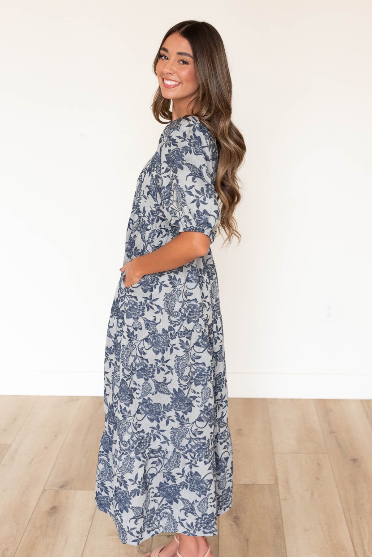 Charity Navy Floral Dress