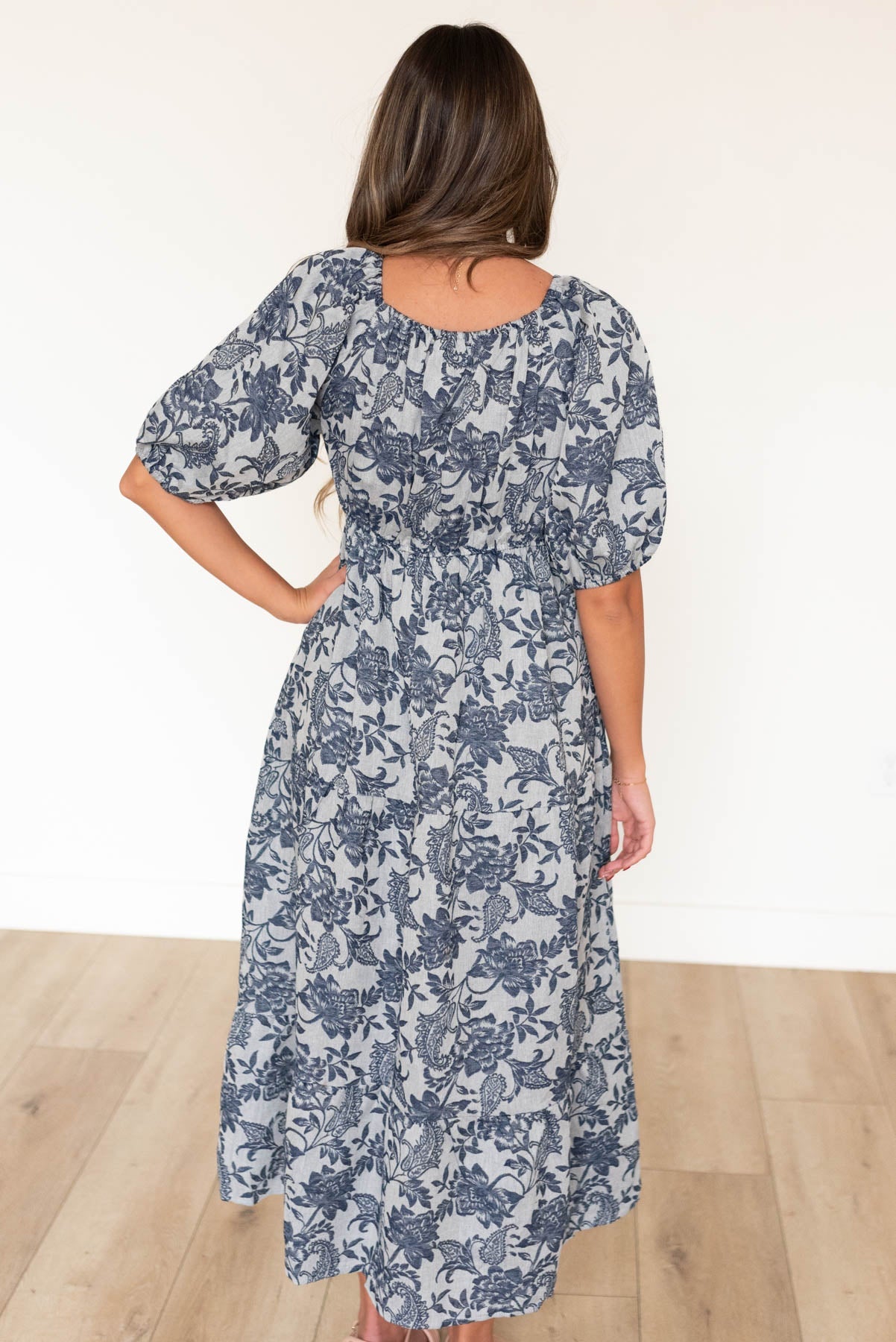 Charity Navy Floral Dress