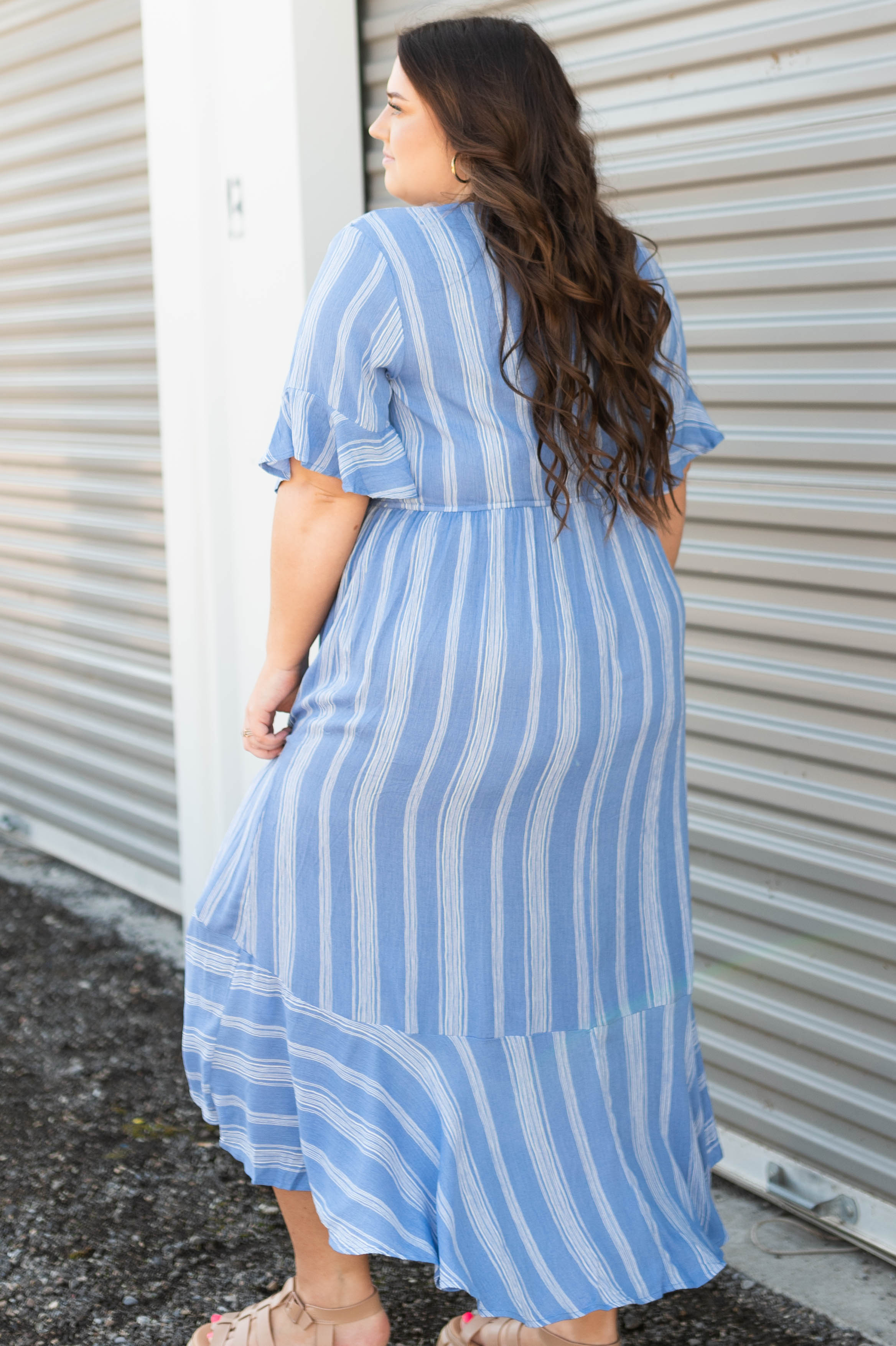 Charlene Blue Striped Dress