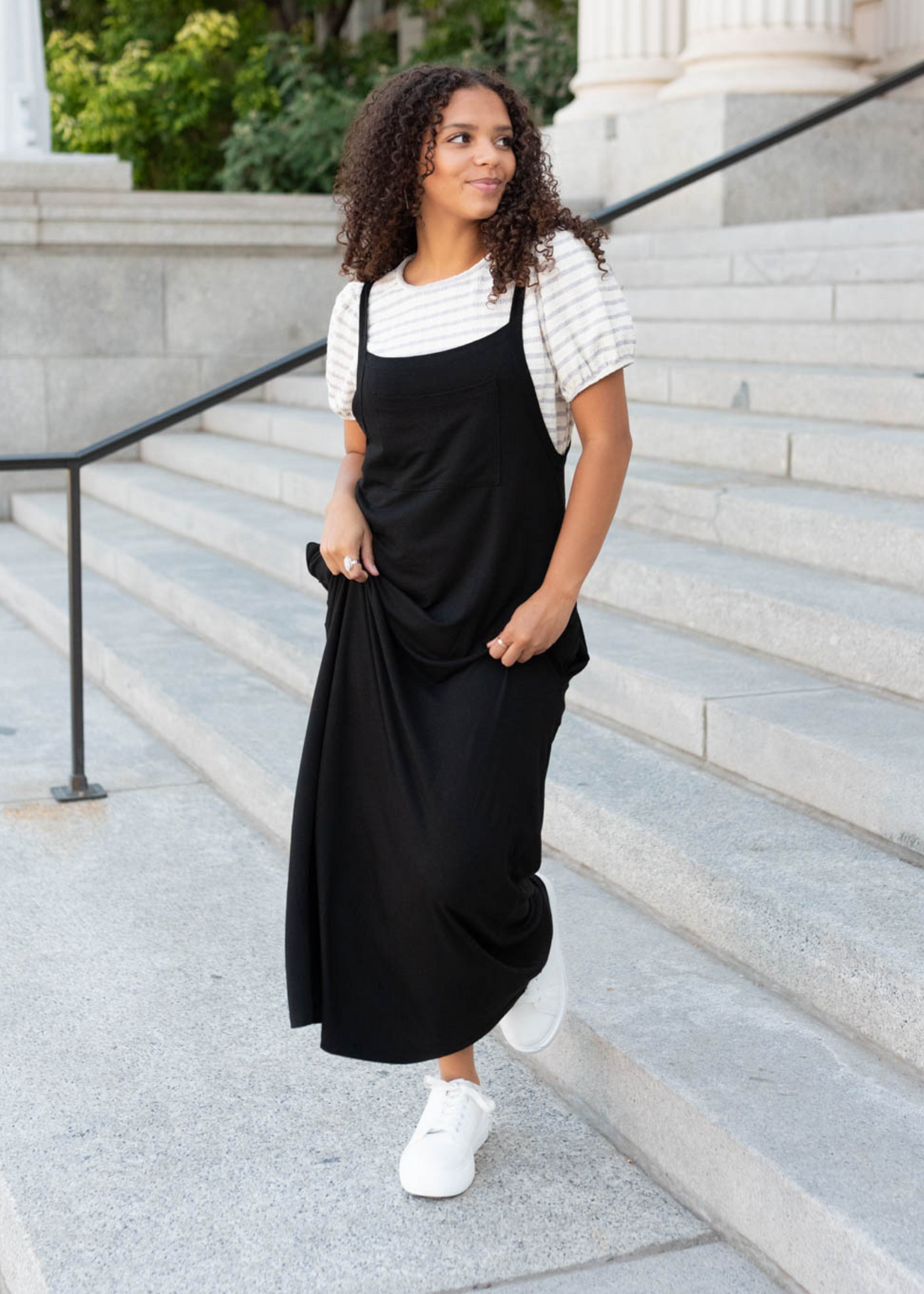 Charli Black Overall Maxi Dress