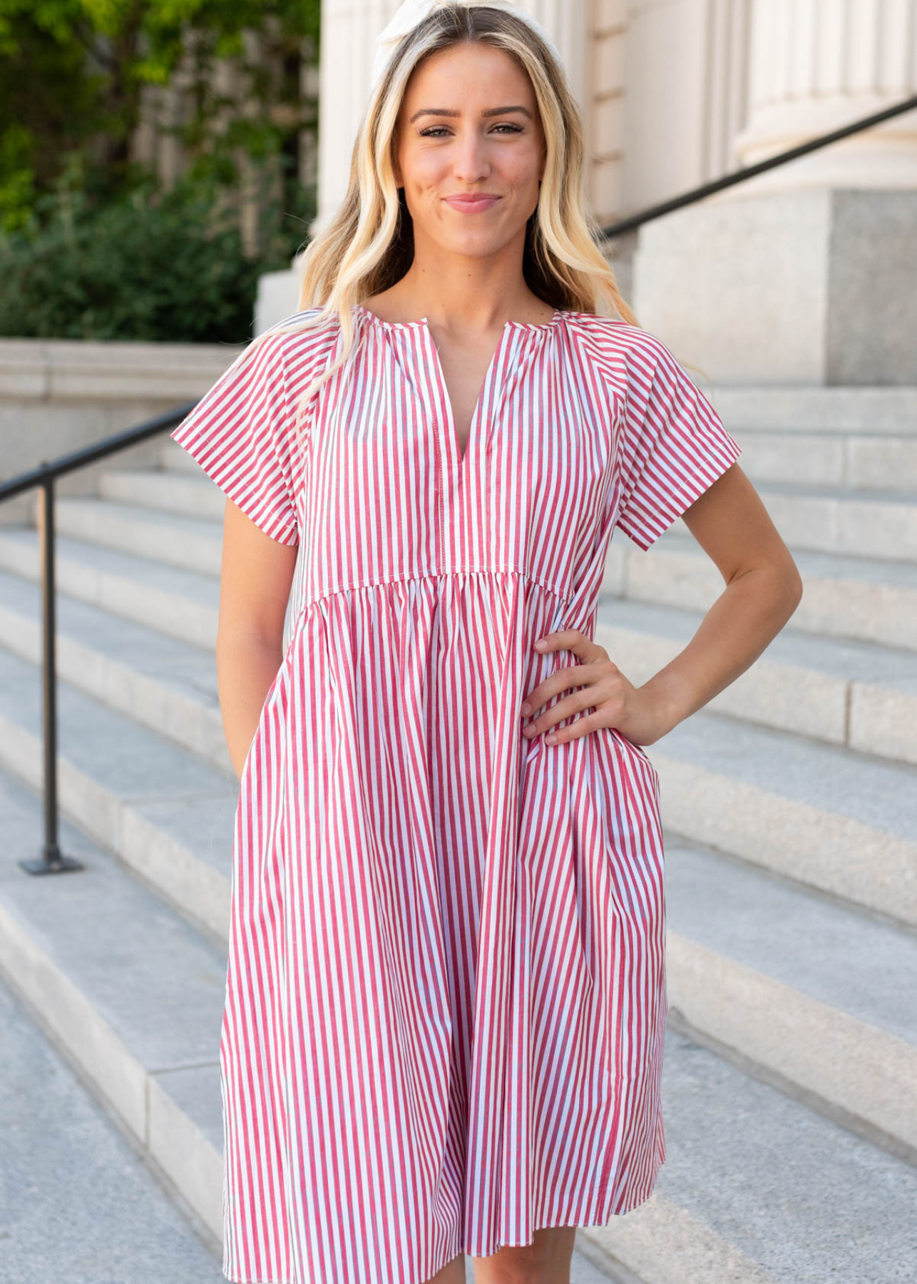 Charlotte Red Stripe Mini Dress