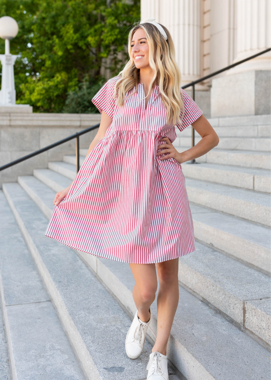 Charlotte Red Stripe Mini Dress