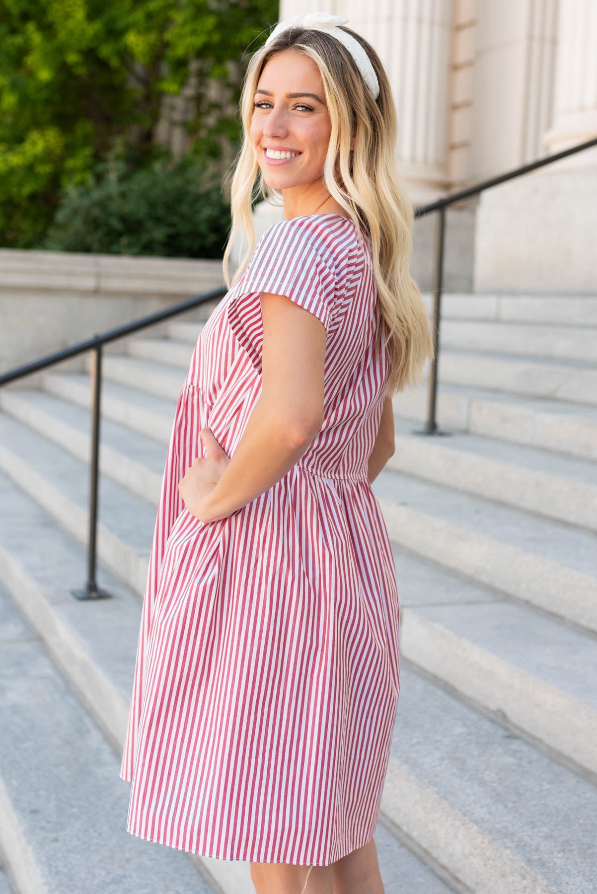 Charlotte Red Stripe Mini Dress