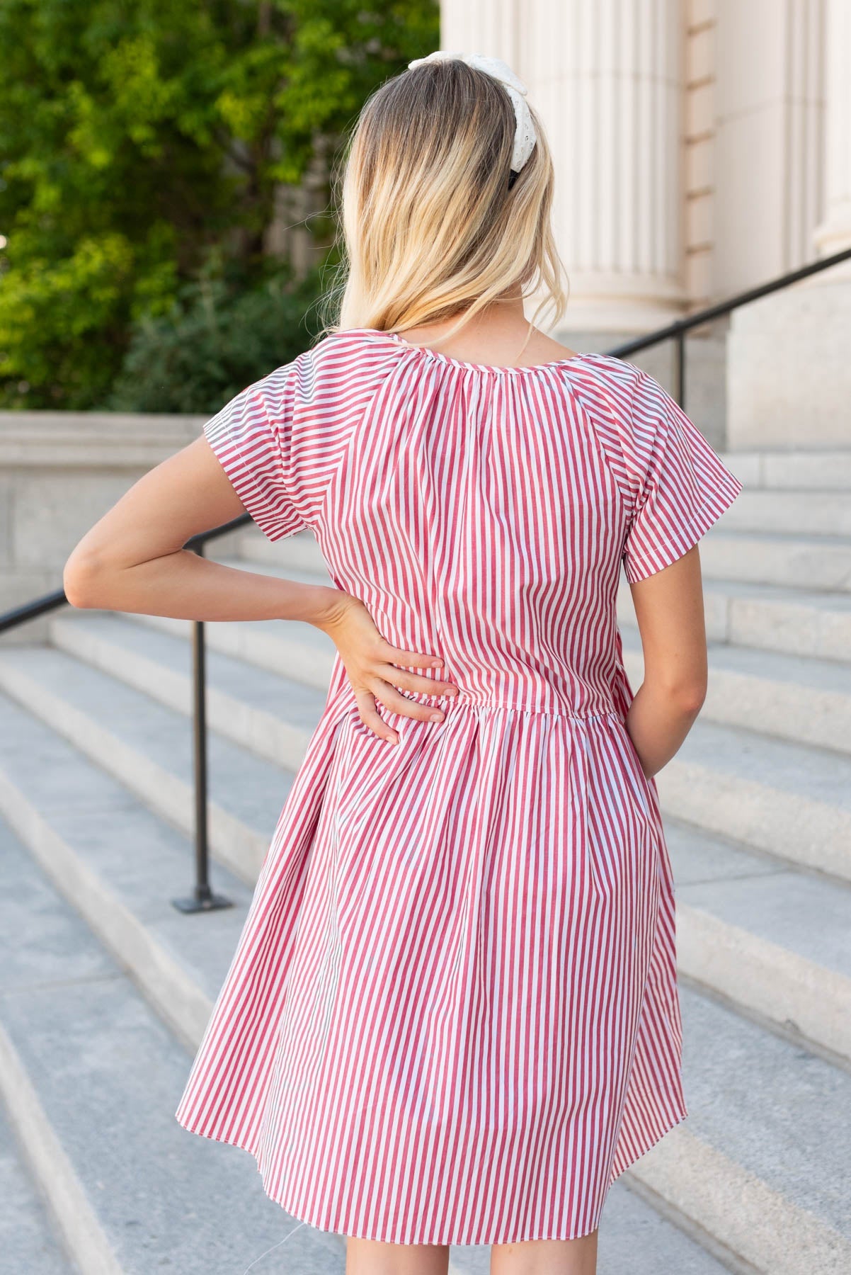 Charlotte Red Stripe Mini Dress