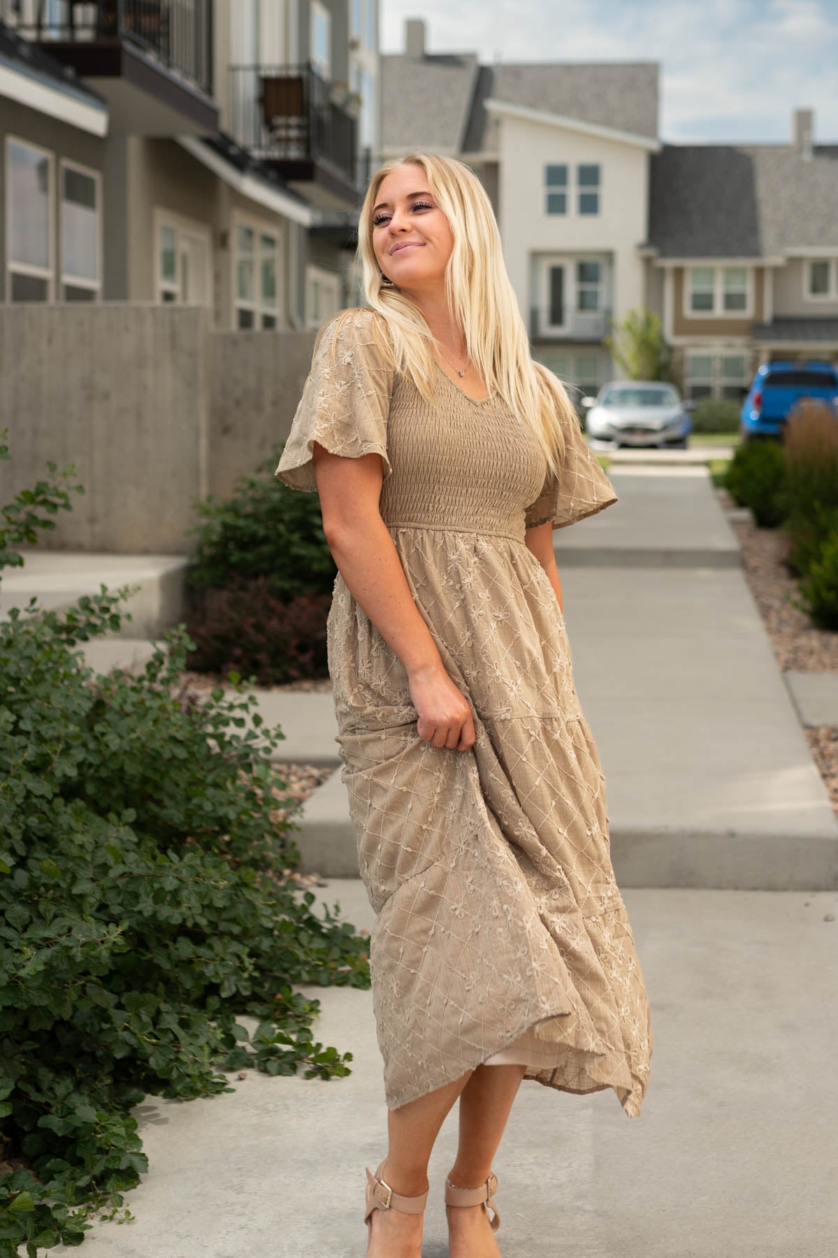 Charmaine Taupe Dress