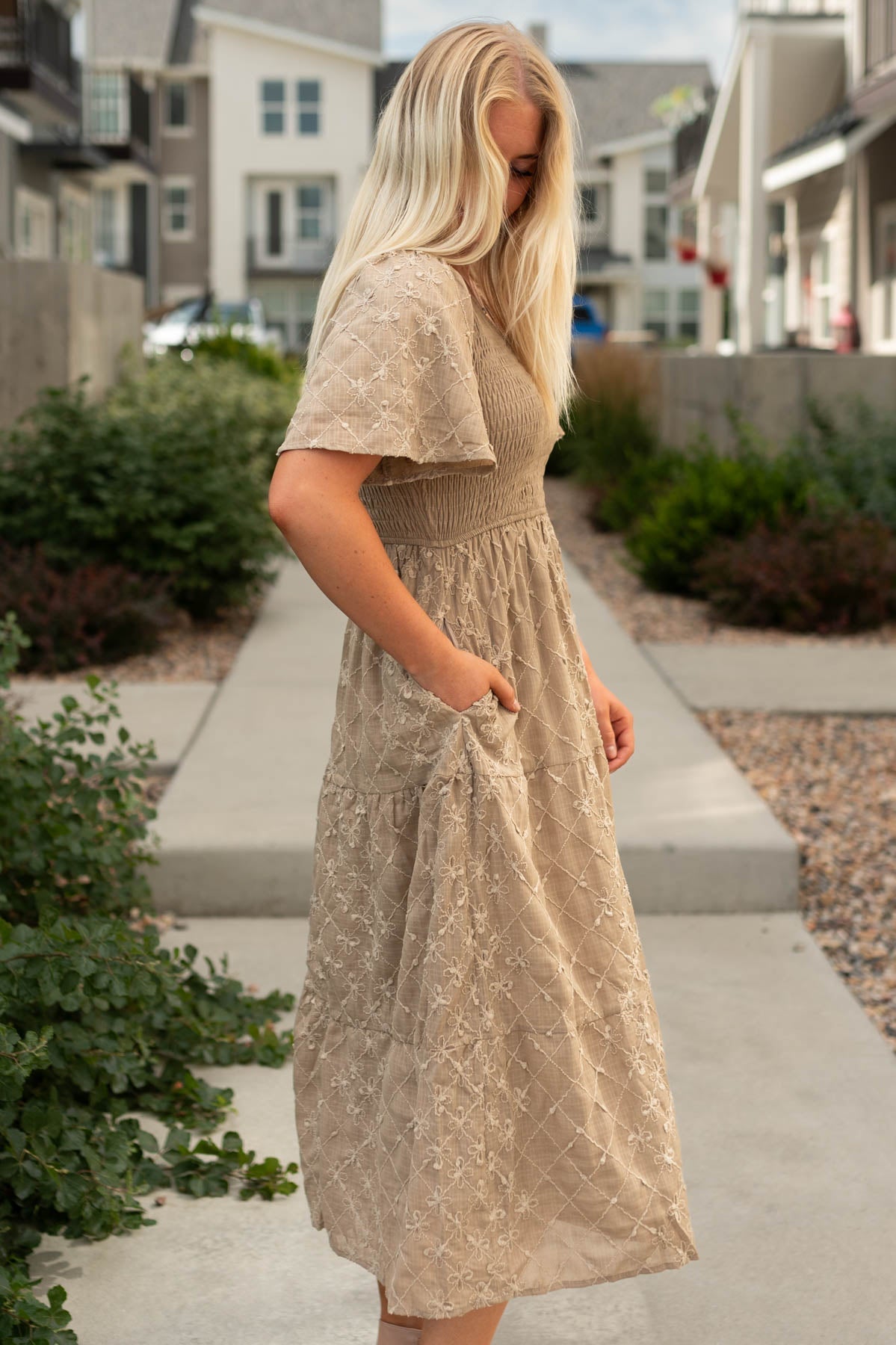 Charmaine Taupe Dress