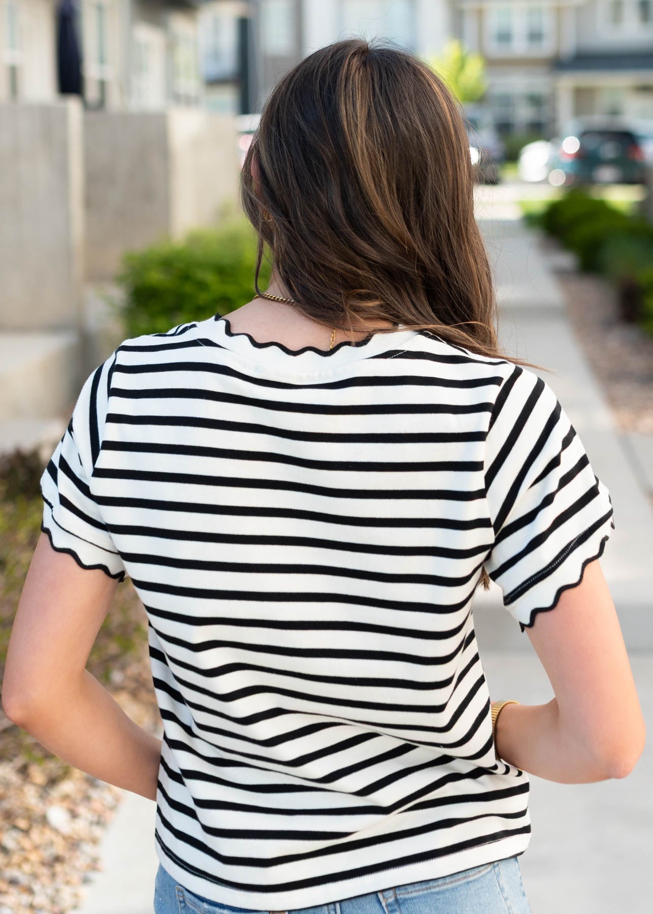 Chelsey Black Striped Top