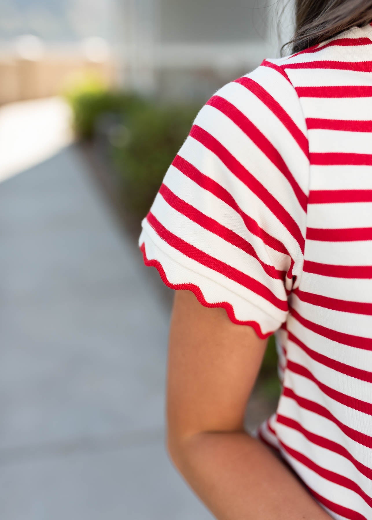 Chelsey Red Striped Top