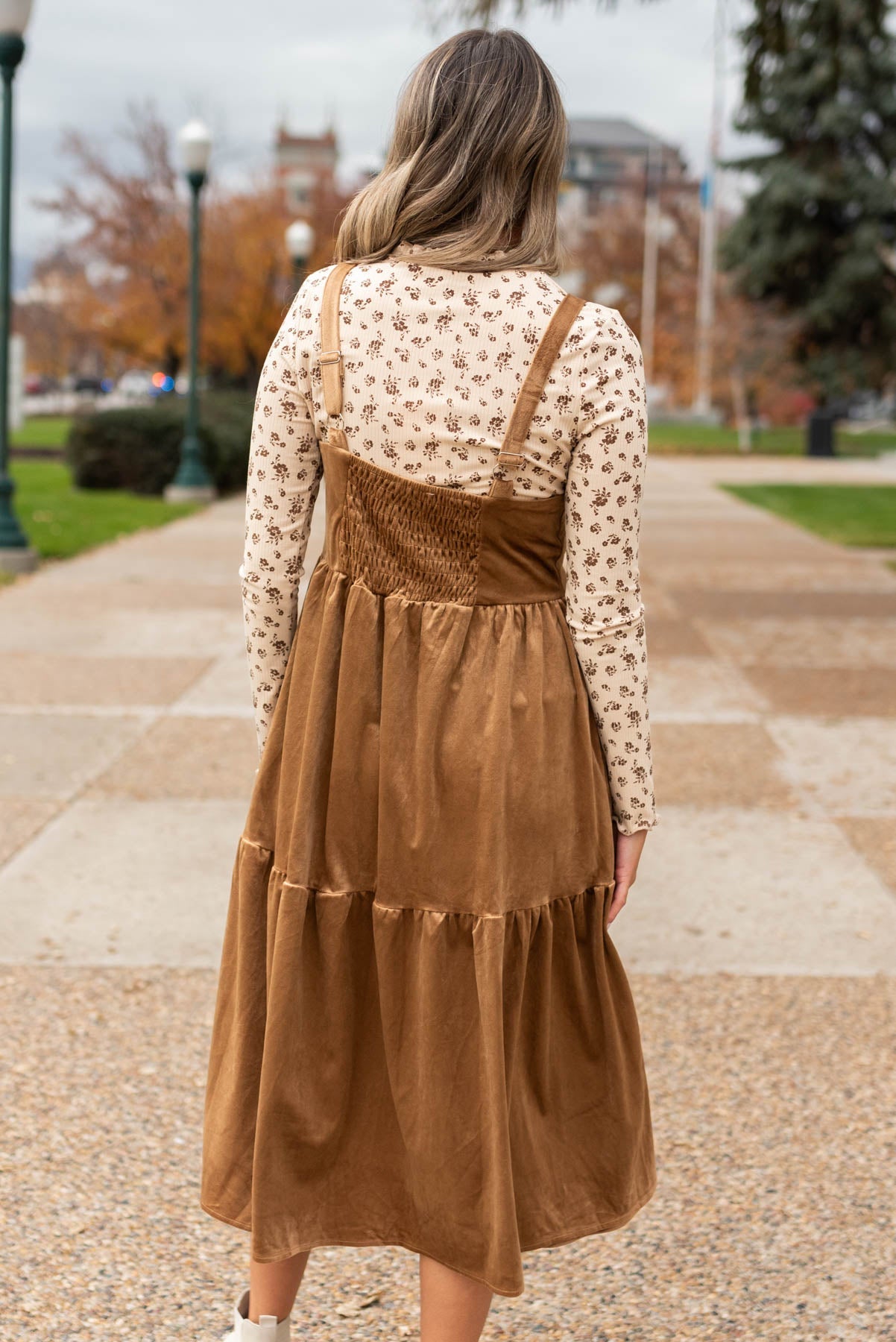 Chelsie Camel Jumper Dress