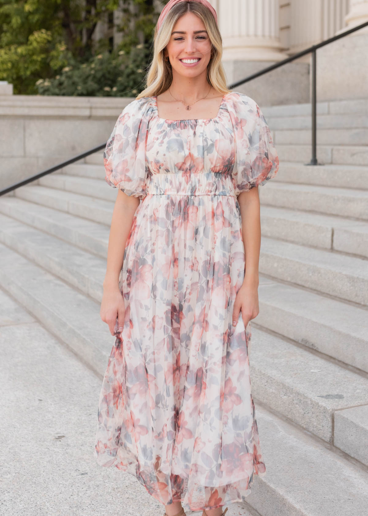 Cindy Cream Floral Dress