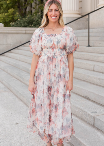 Cindy Cream Floral Dress