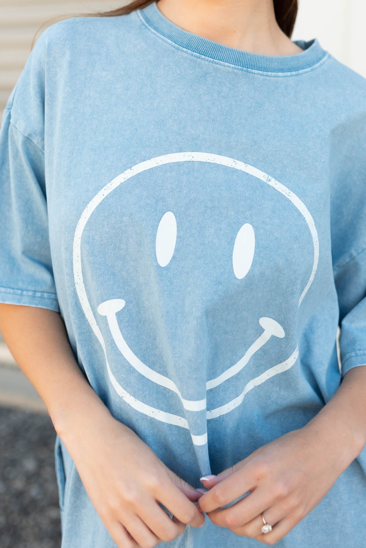 Claire Blue Smiley Mini Dress