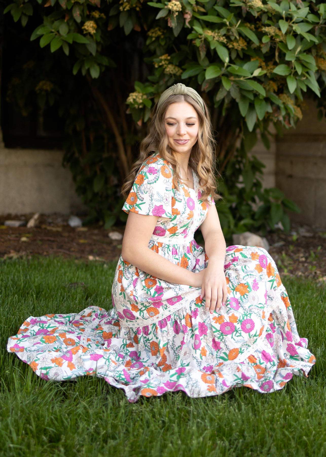 Claire Tan Floral Dress