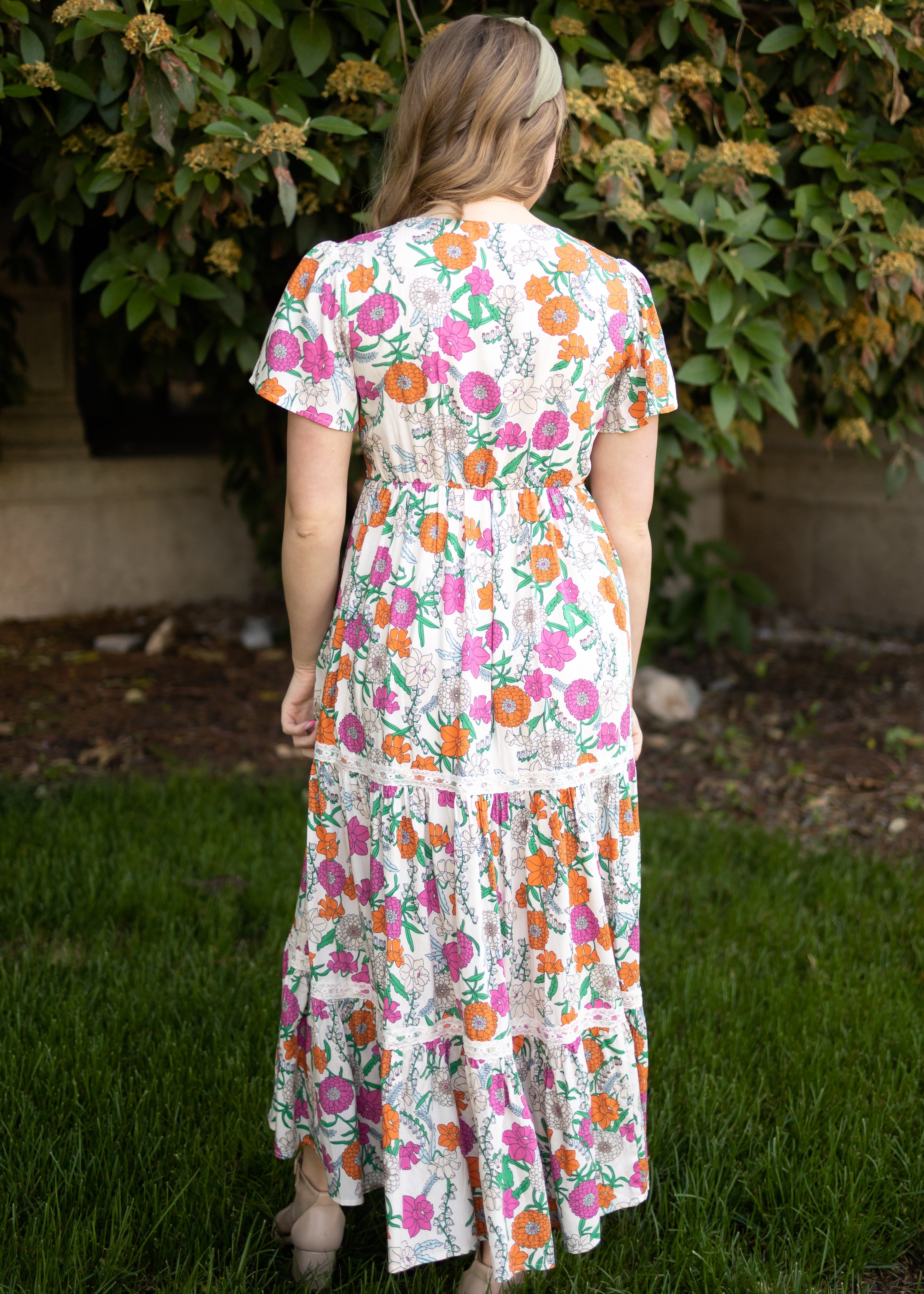 Claire Tan Floral Dress