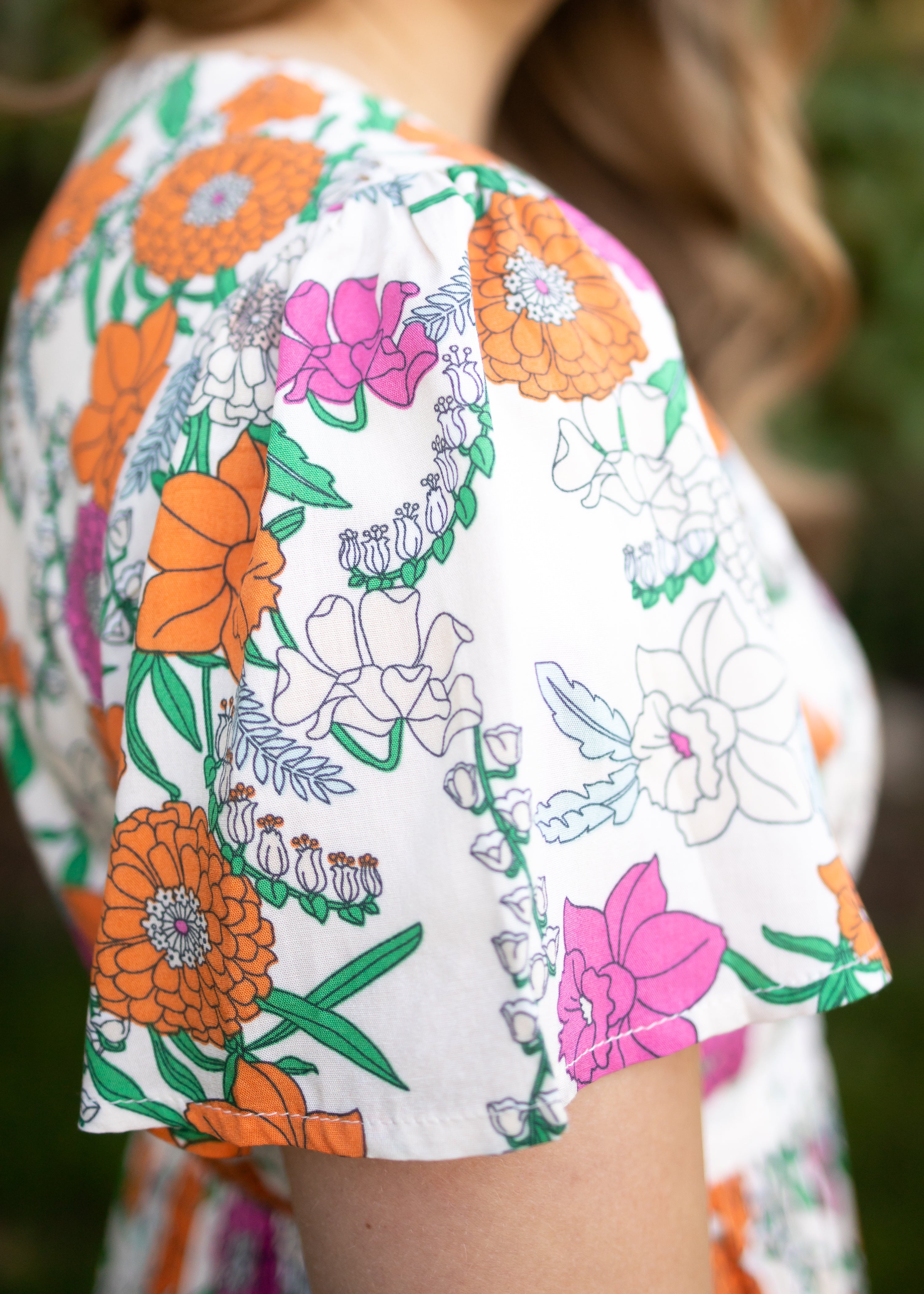 Claire Tan Floral Dress