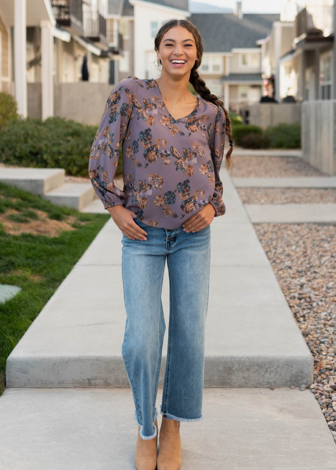 Clarabelle Plum Floral Blouse