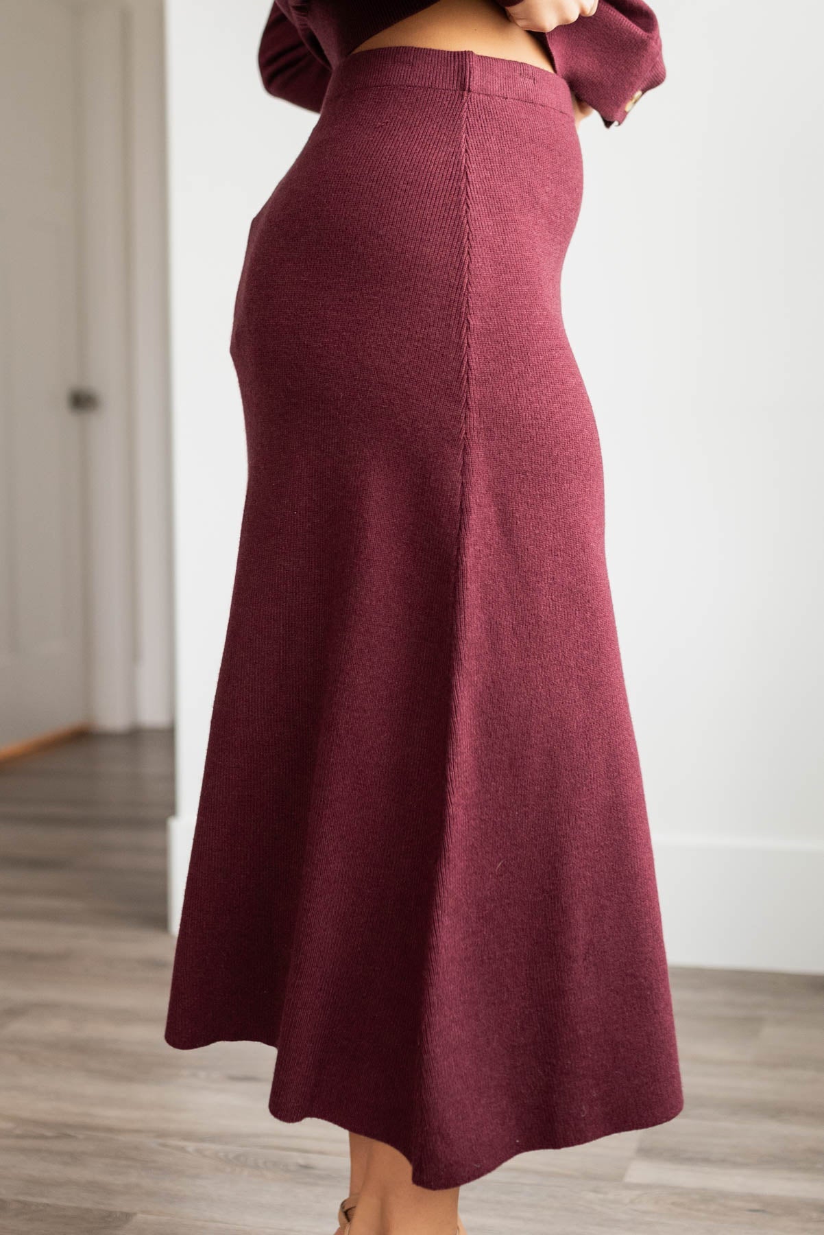 Clarissa Burgundy Knit Skirt