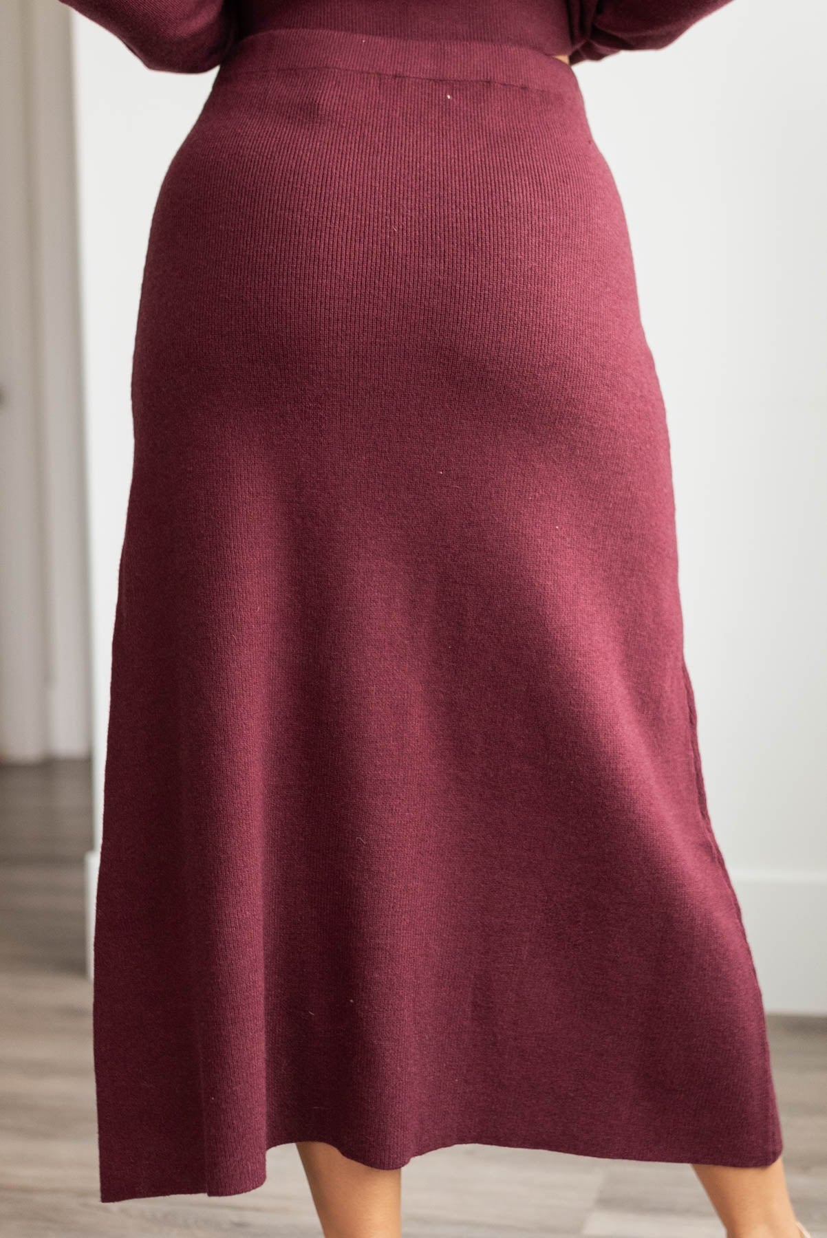 Clarissa Burgundy Knit Skirt
