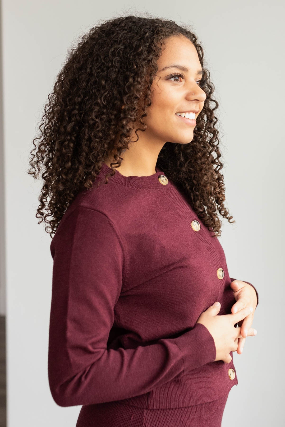 Clarissa Burgundy Knit Sweater
