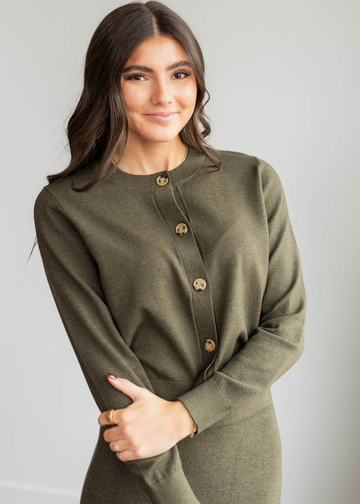 Clarissa Dark Olive Knit Sweater