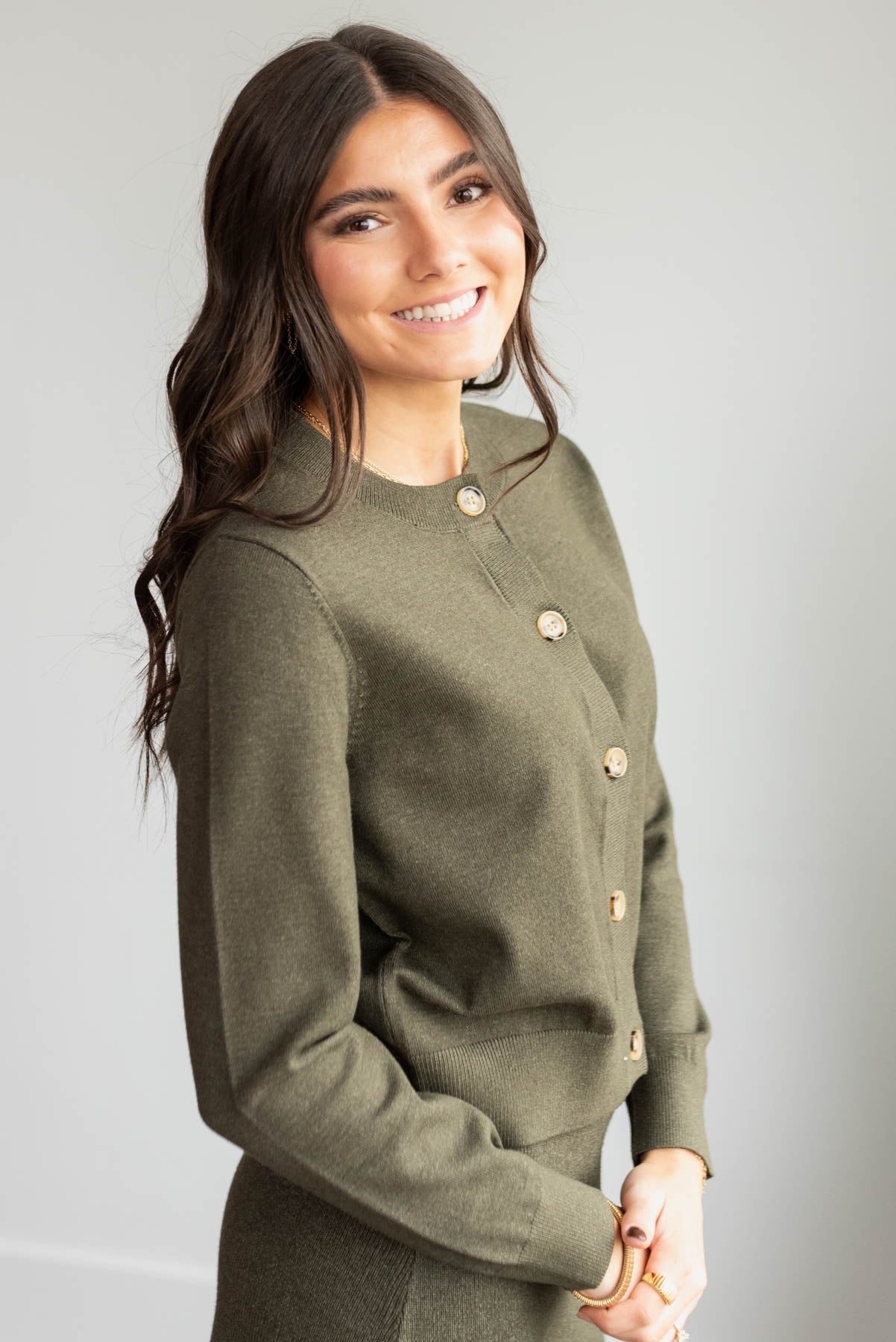 Clarissa Dark Olive Knit Sweater
