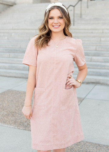 Colette Blush Corduroy Dress