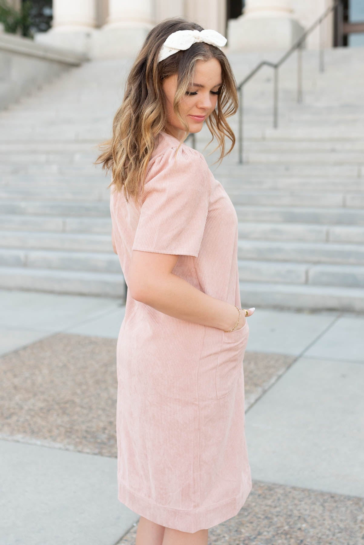 Colette Blush Corduroy Dress