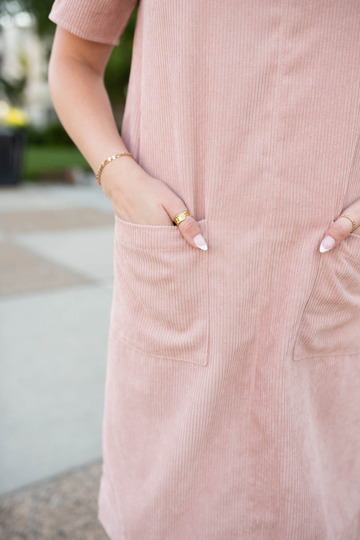 Colette Blush Corduroy Dress