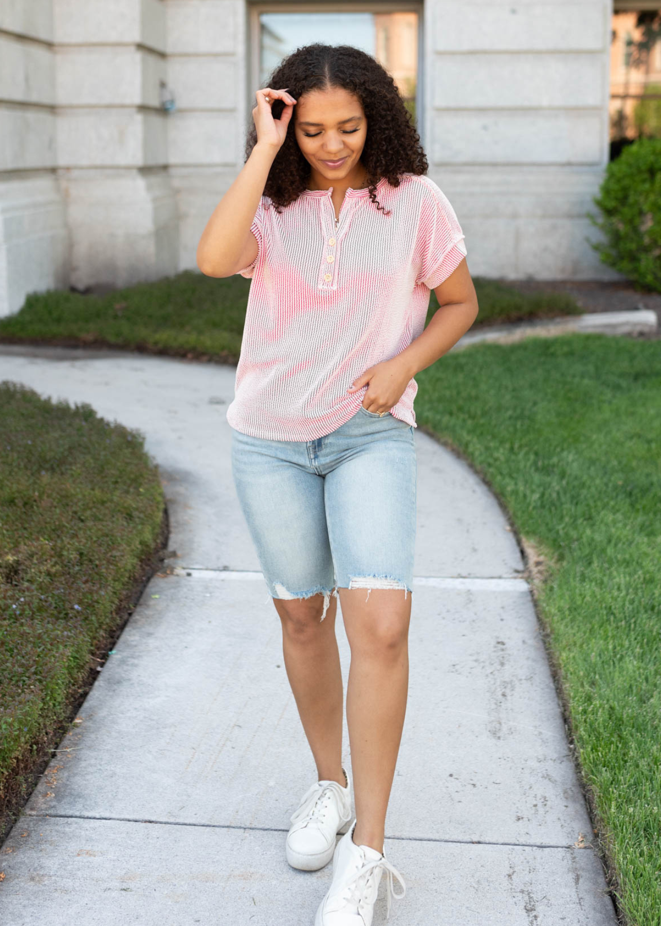 Cora Pink Ribbed Top