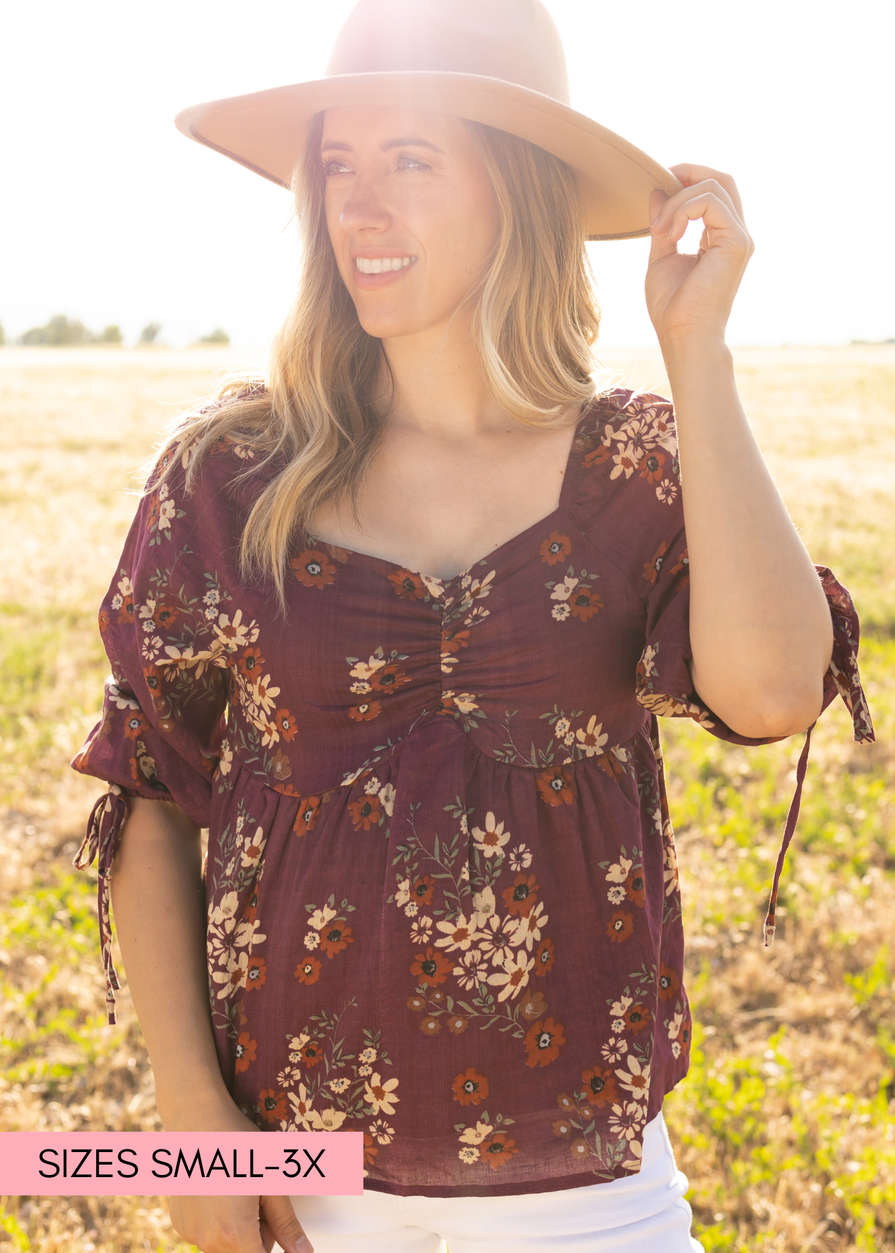Cordelia Plum Floral Top