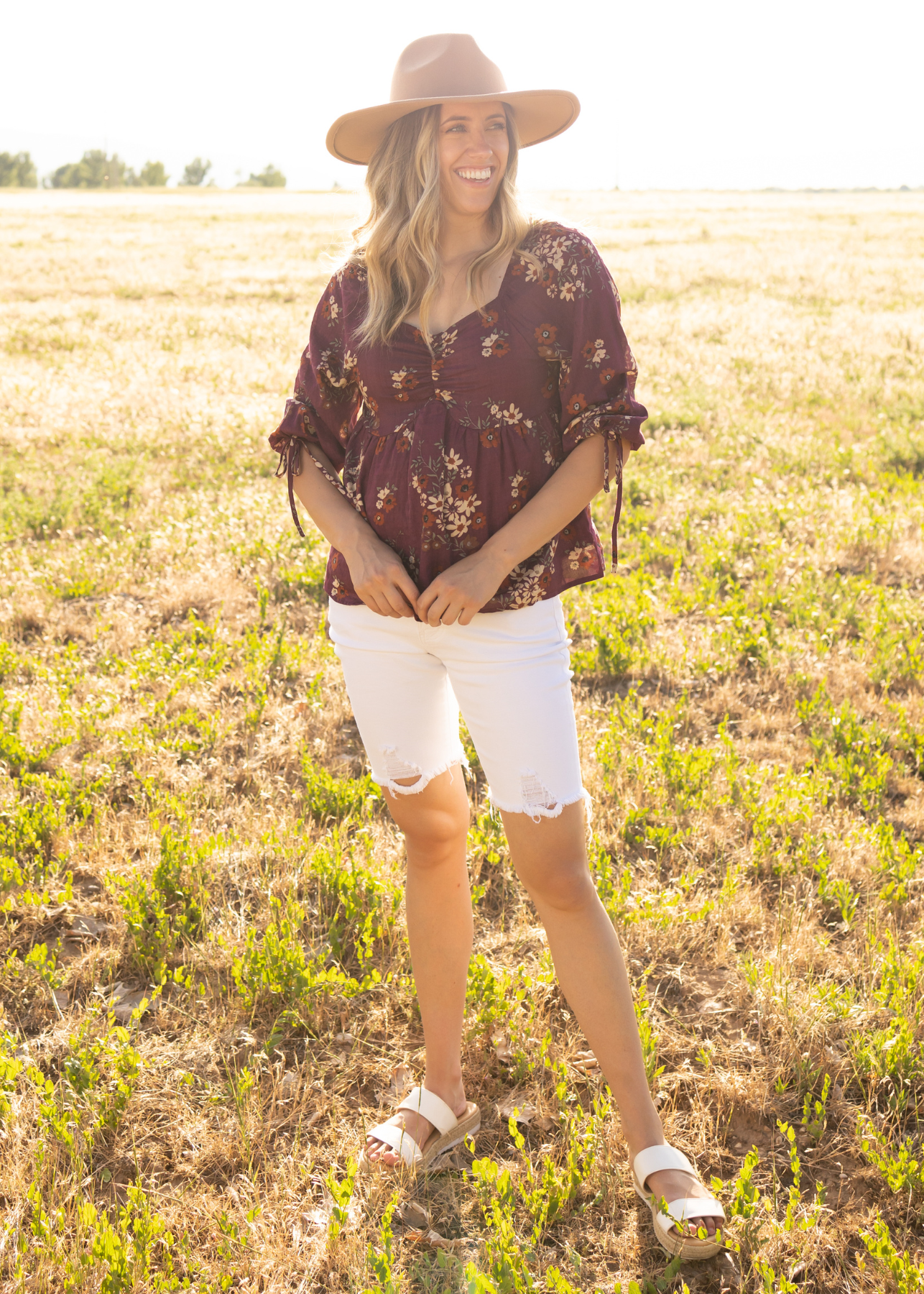 Cordelia Plum Floral Top