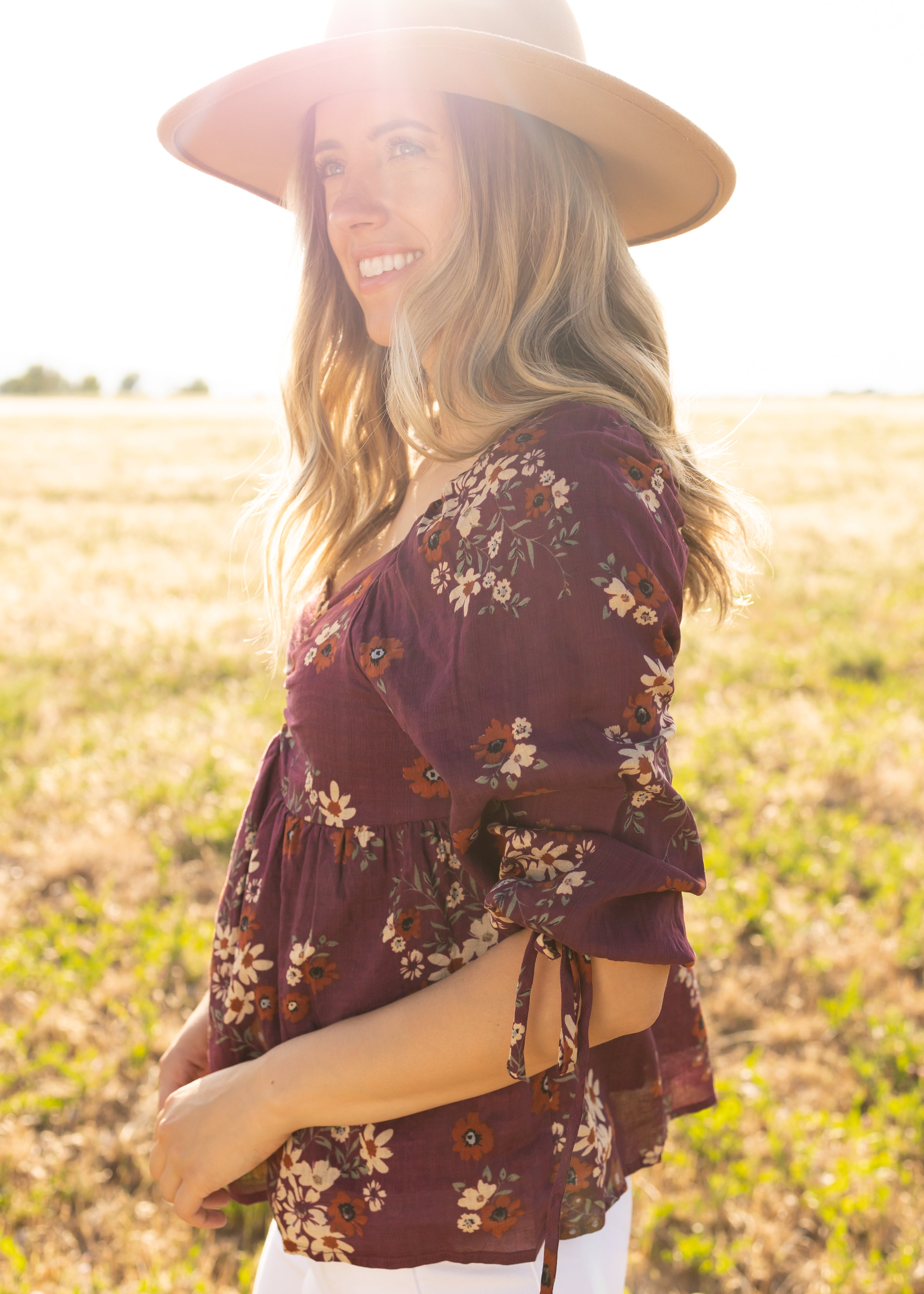 Cordelia Plum Floral Top
