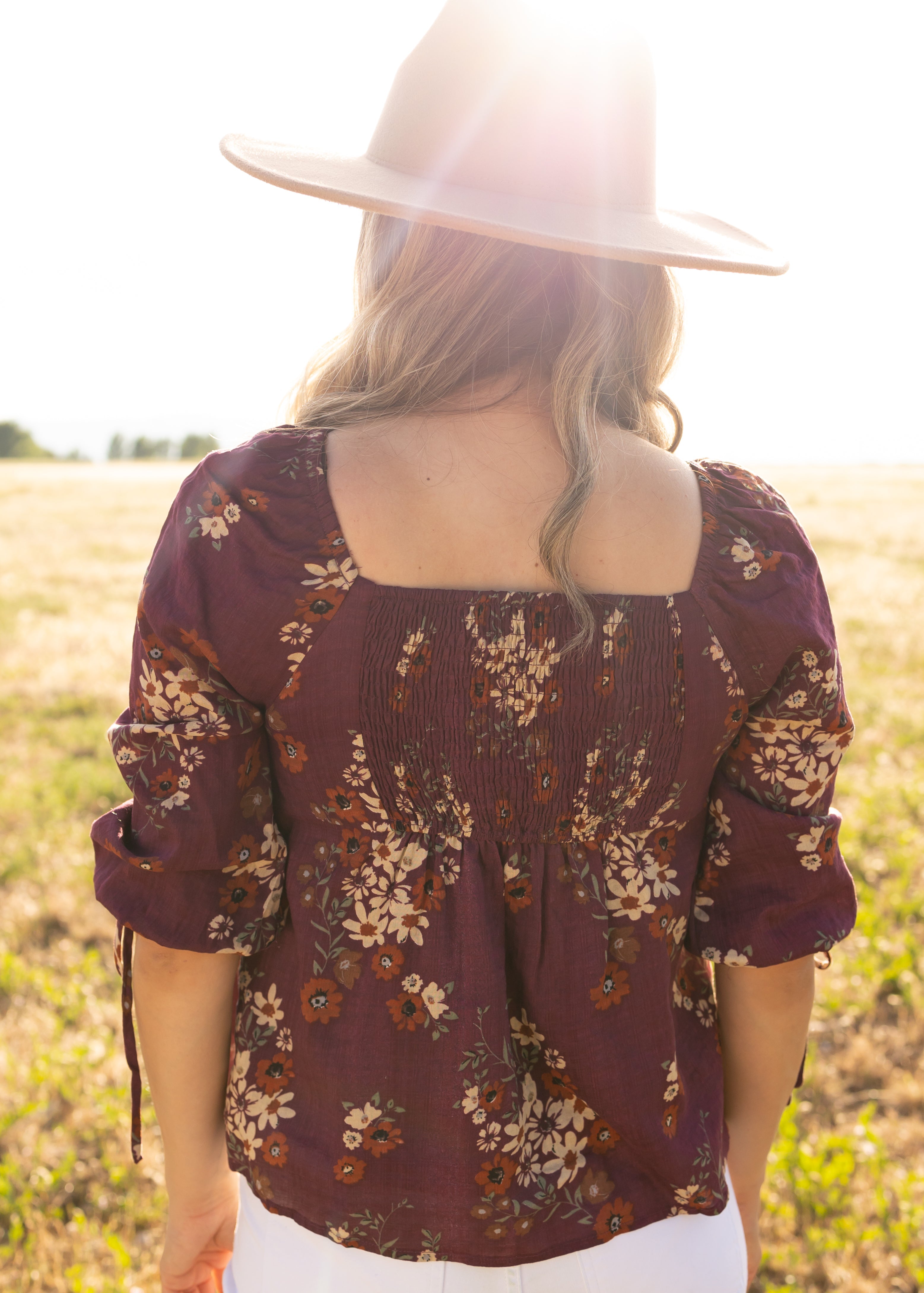 Cordelia Plum Floral Top