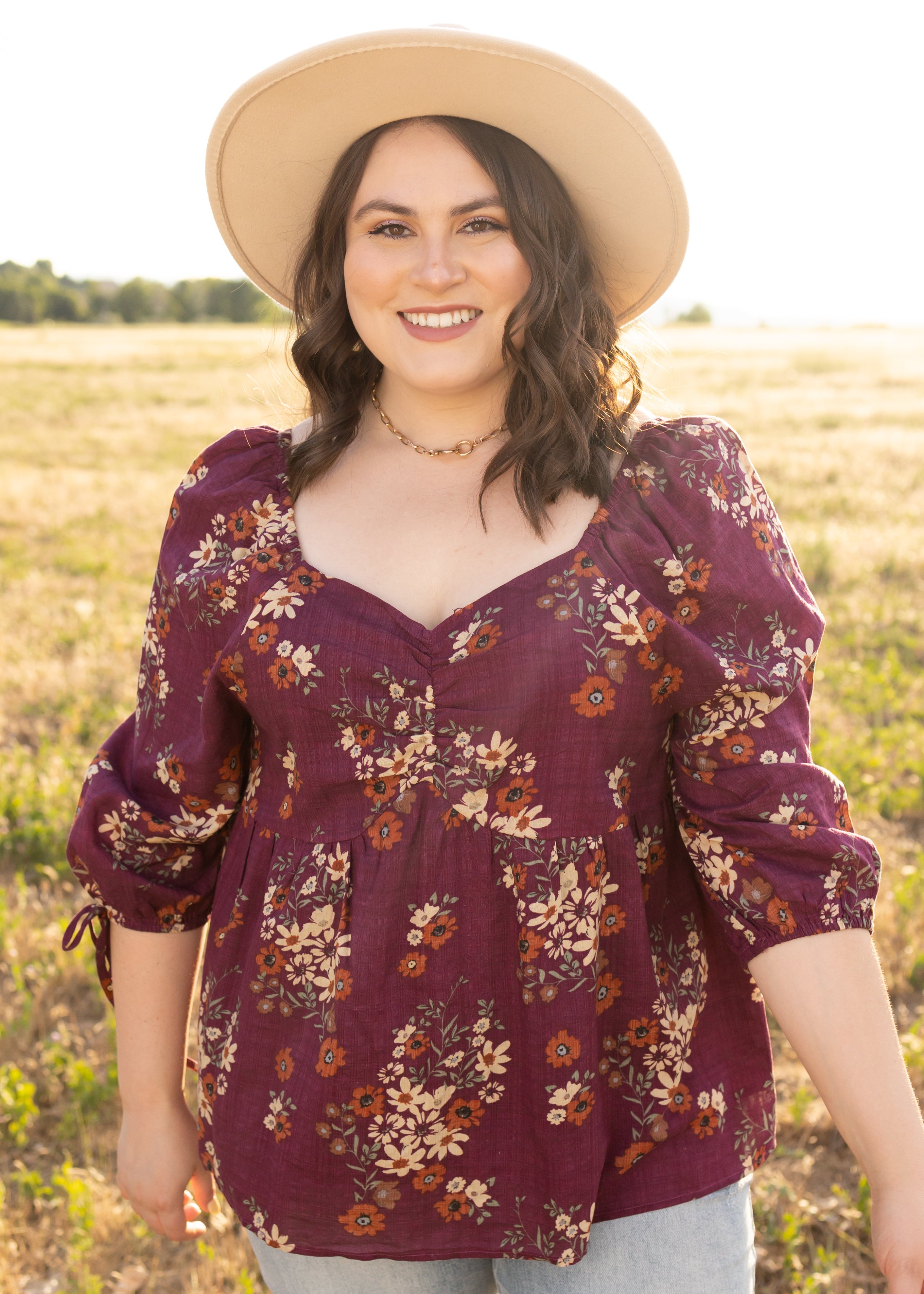 Cordelia Plum Floral Top