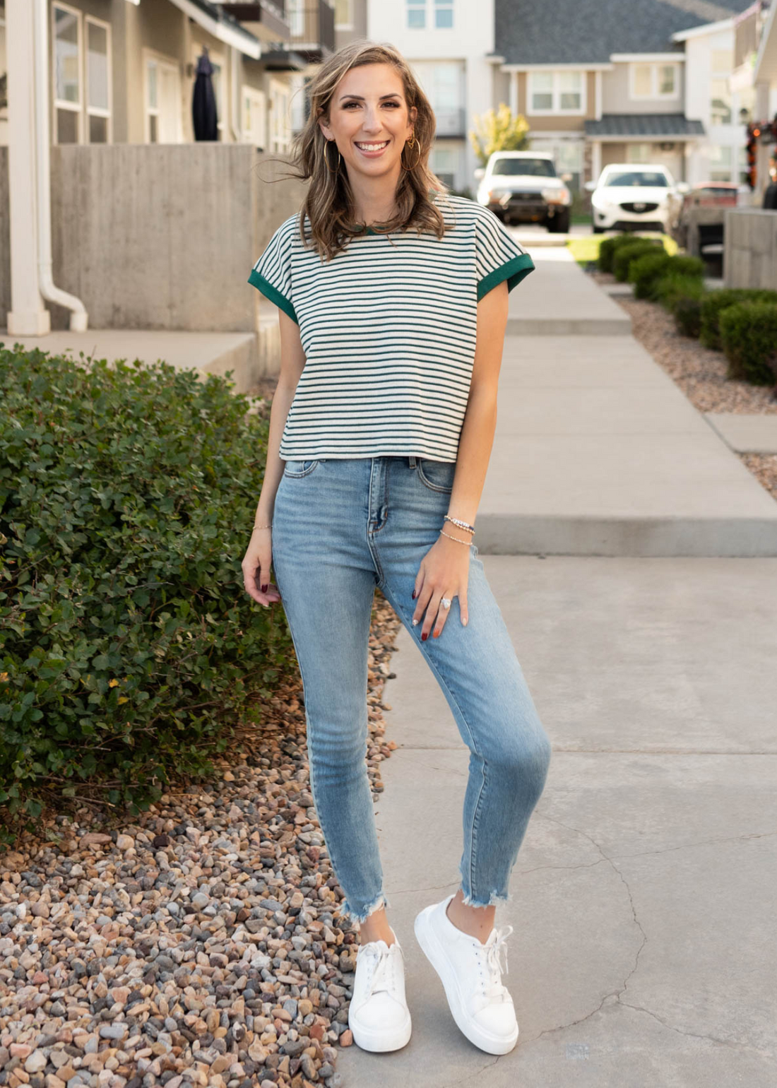 Cosette Green Stripe Top