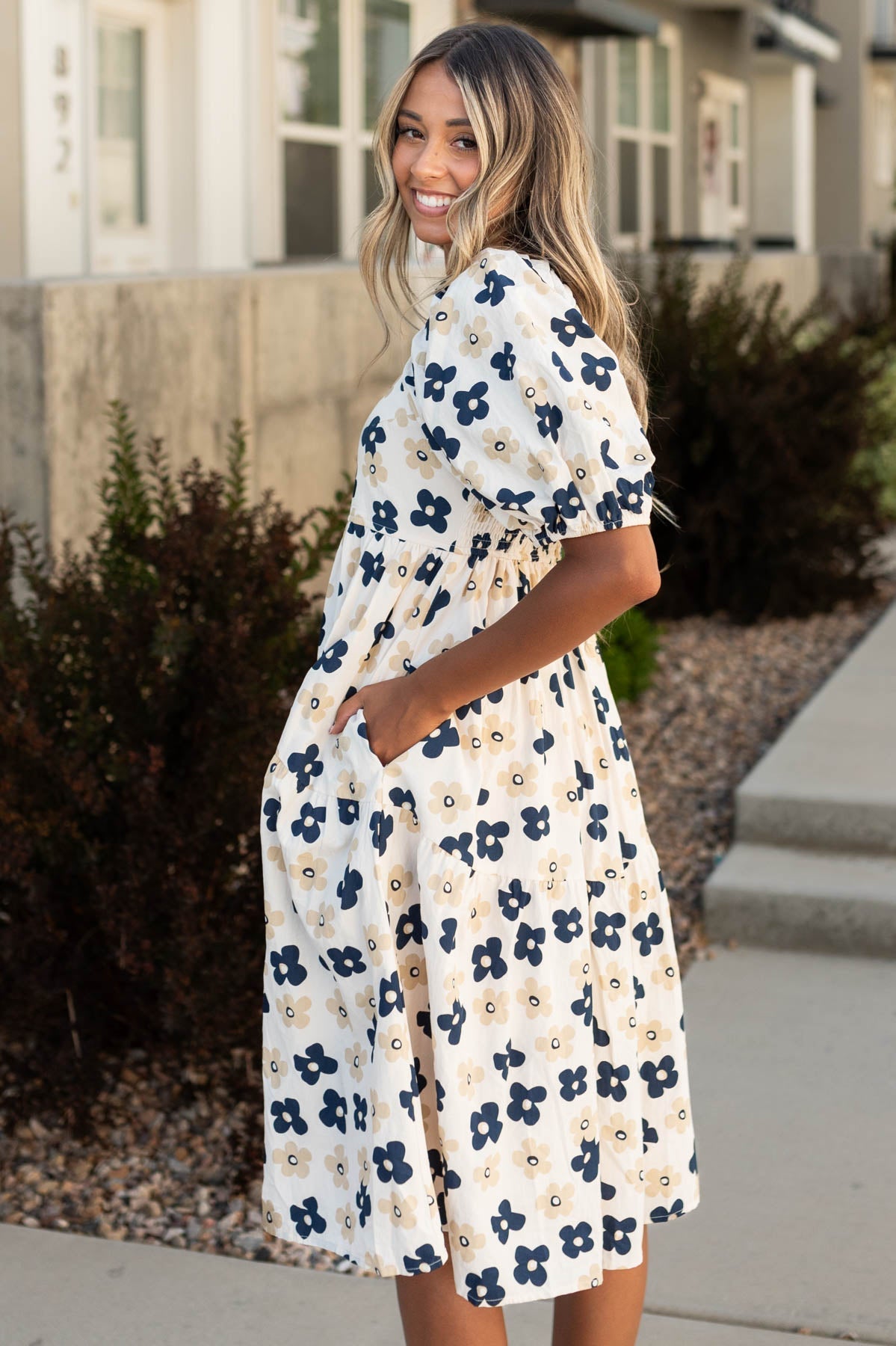 Courtney Cream Floral Dress