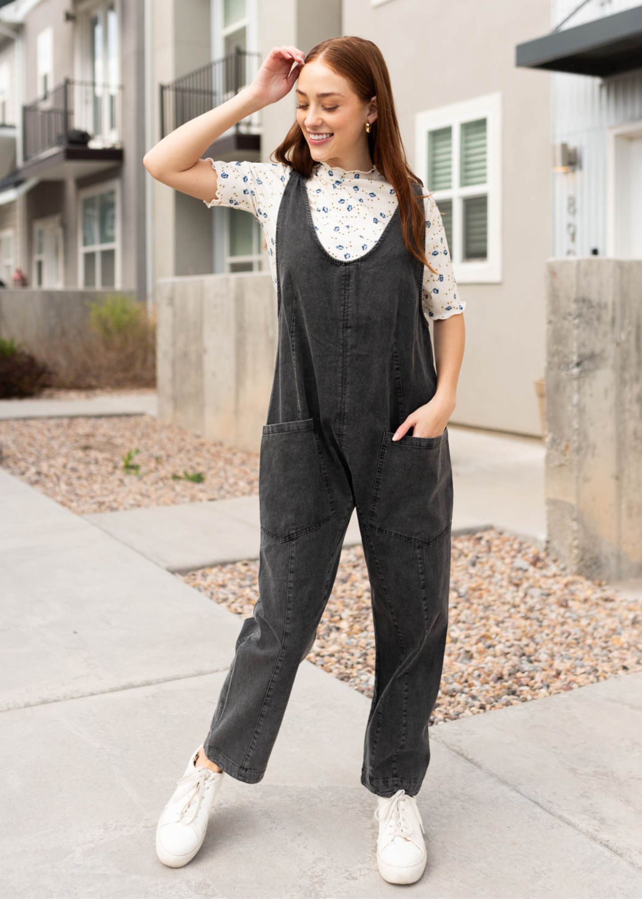 Cristy Charcoal Washed Jumpsuit