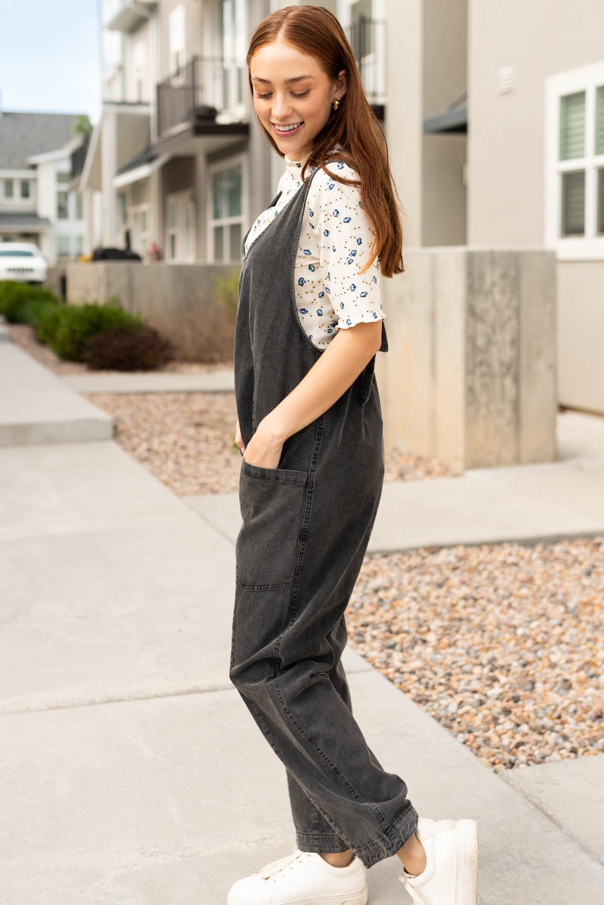 Cristy Charcoal Washed Jumpsuit
