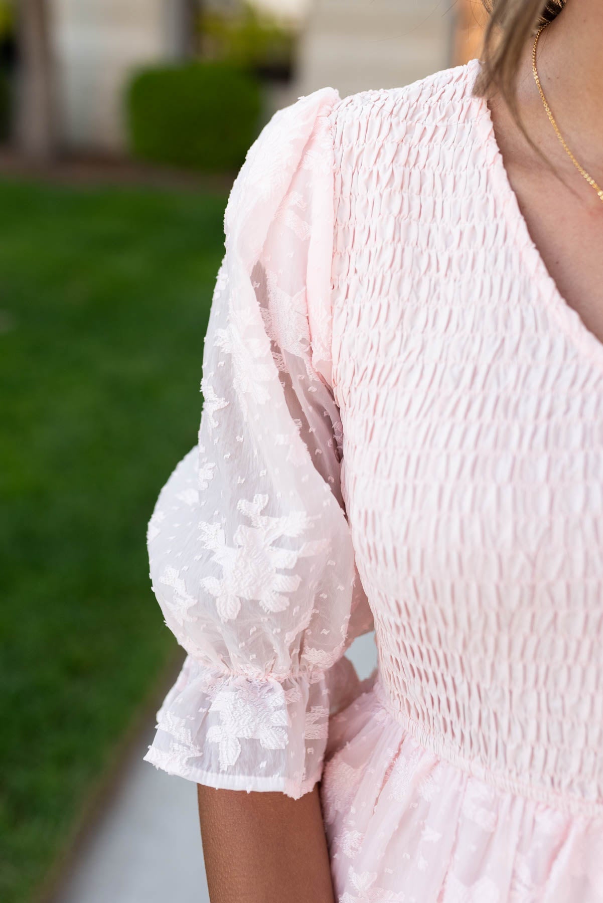 Cynthia Blush V-Neck Maxi Dress