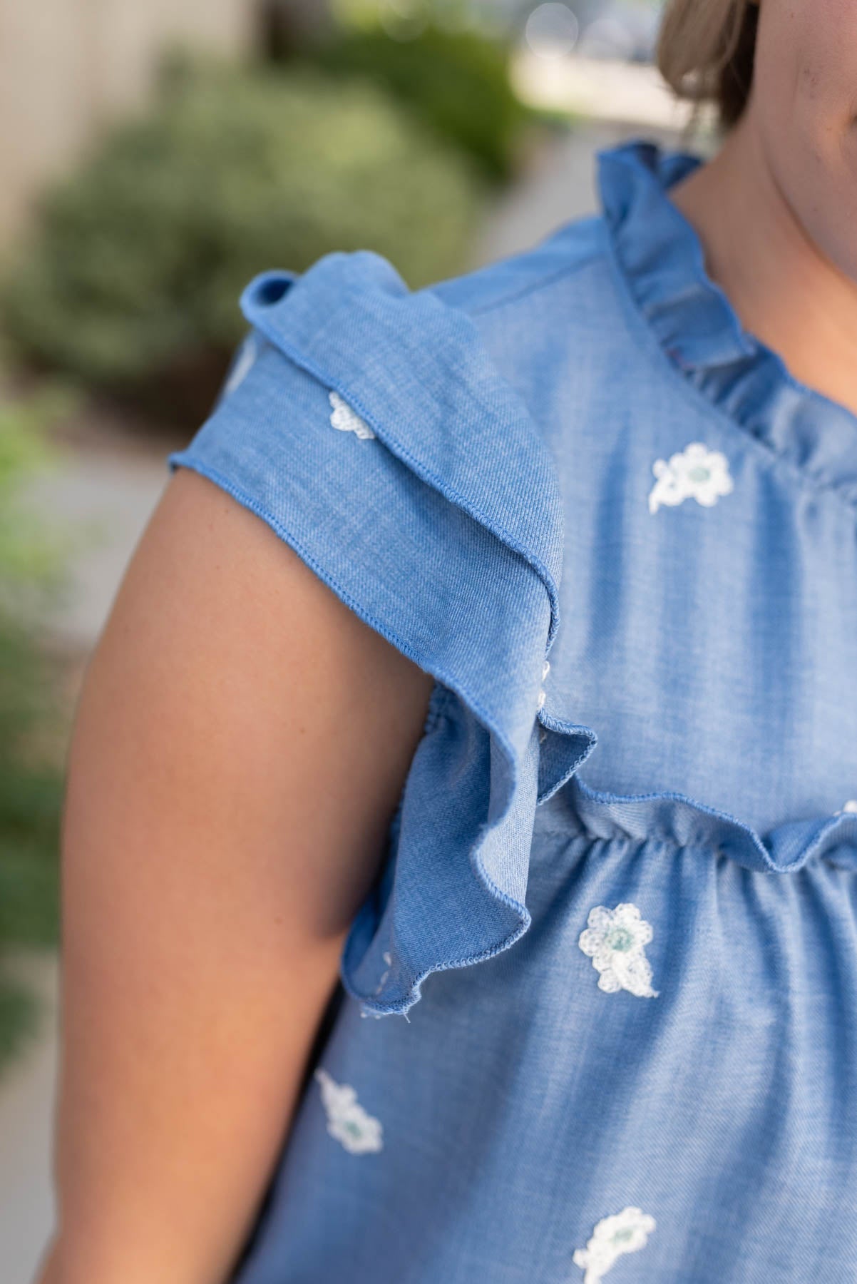 Camille Denim Blue Floral Top