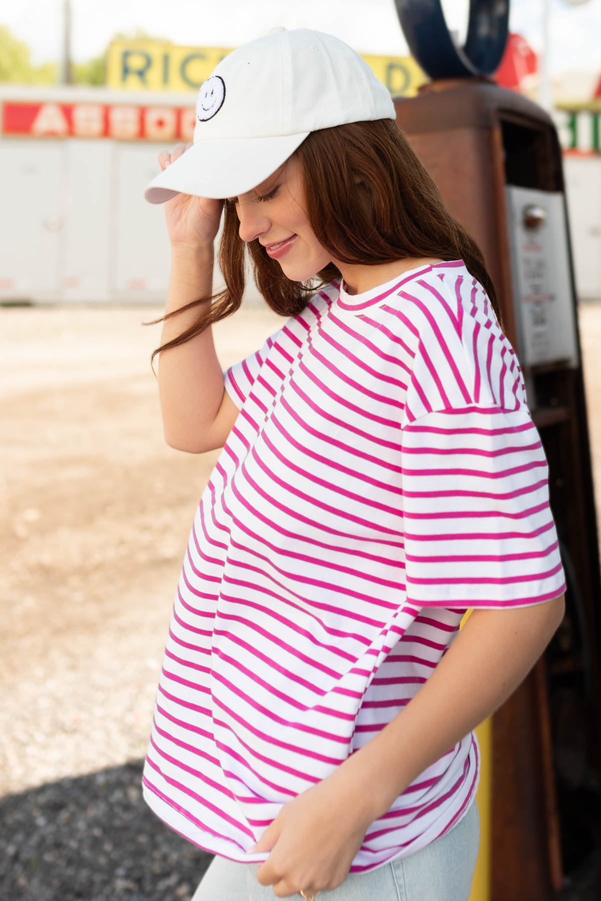 Daisy Magenta Stripe Top