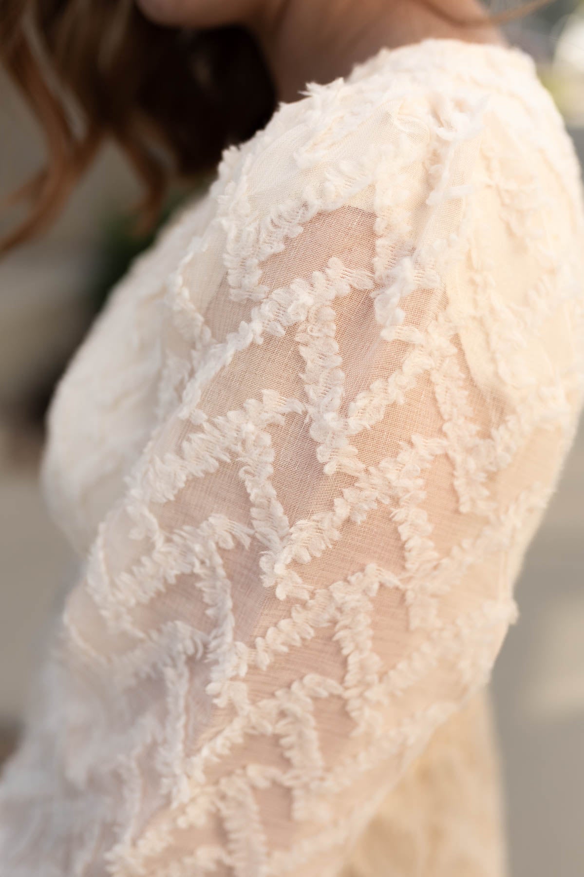 Dalary Cream Textured Dress
