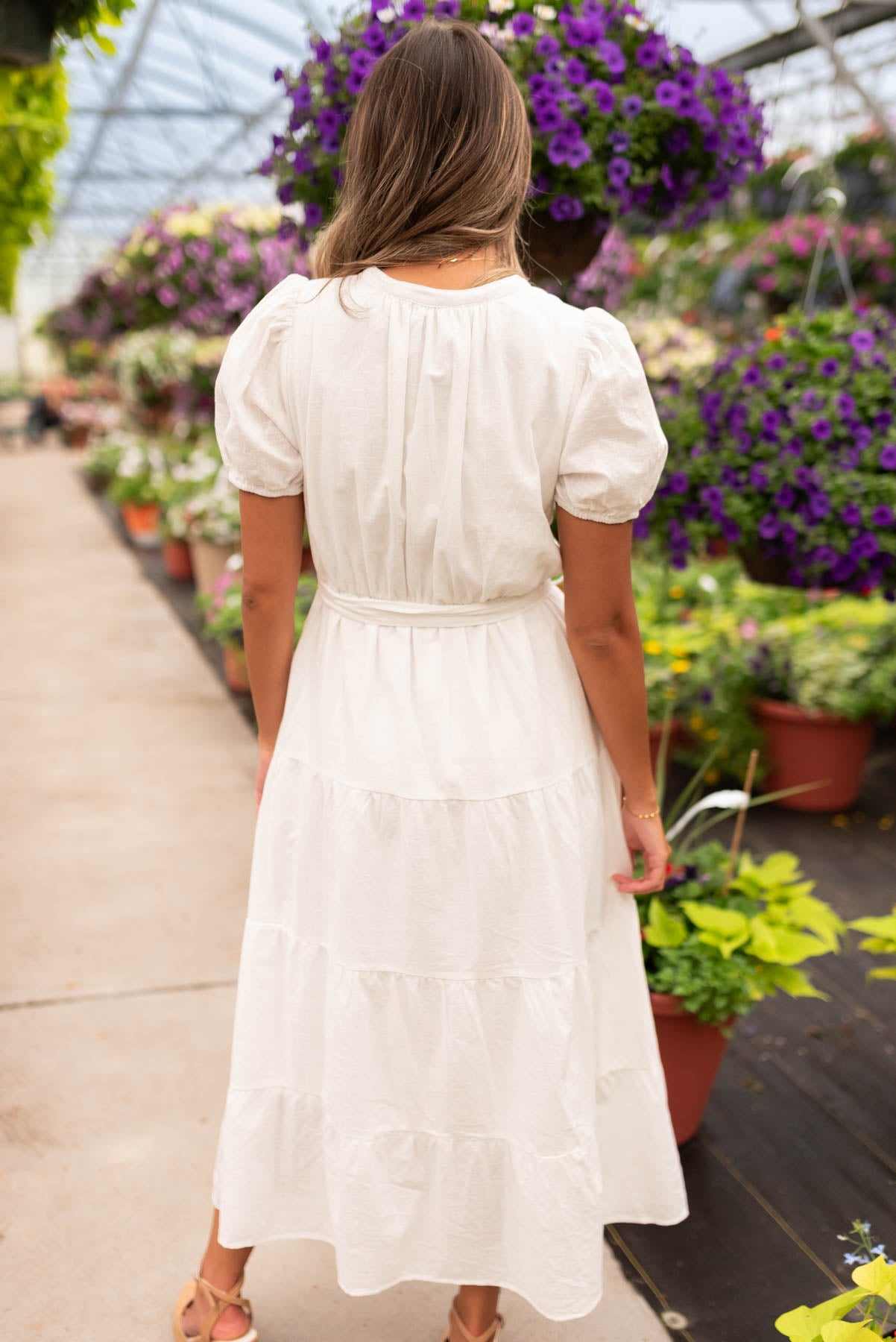Dannah Off White Button Up Dress