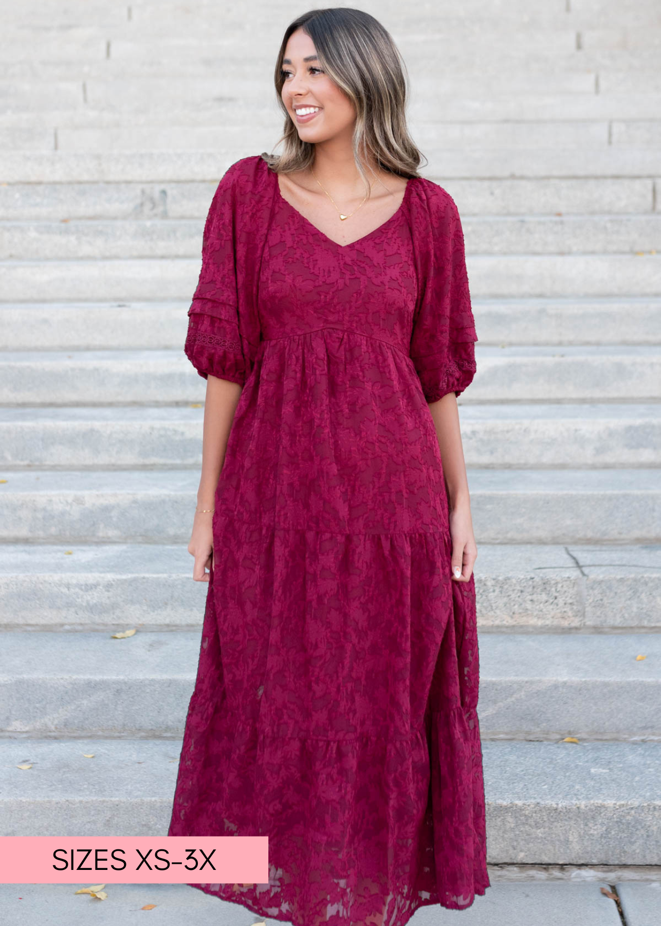 Darla Red Floral Pattern Dress