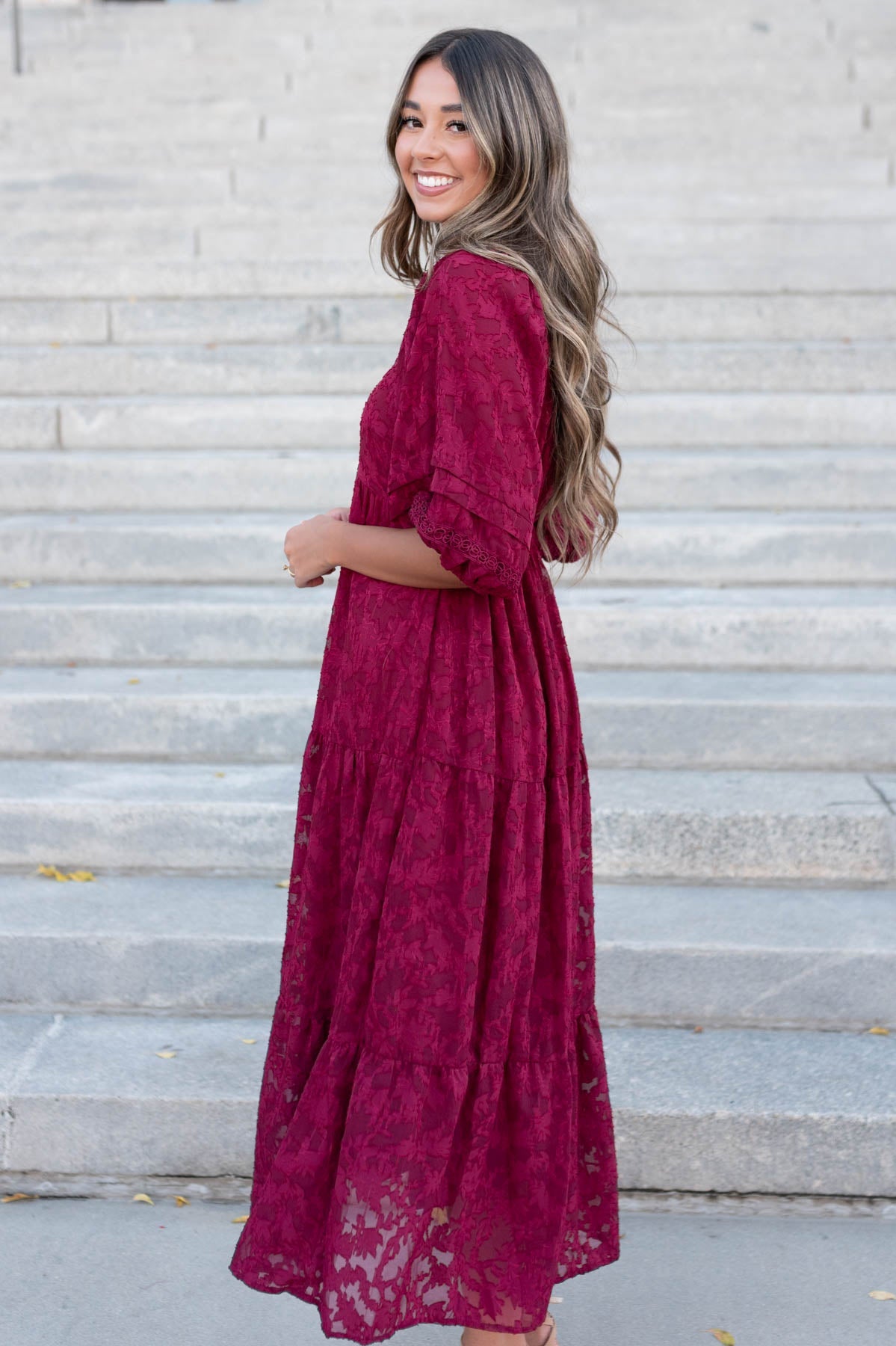 Darla Red Floral Pattern Dress