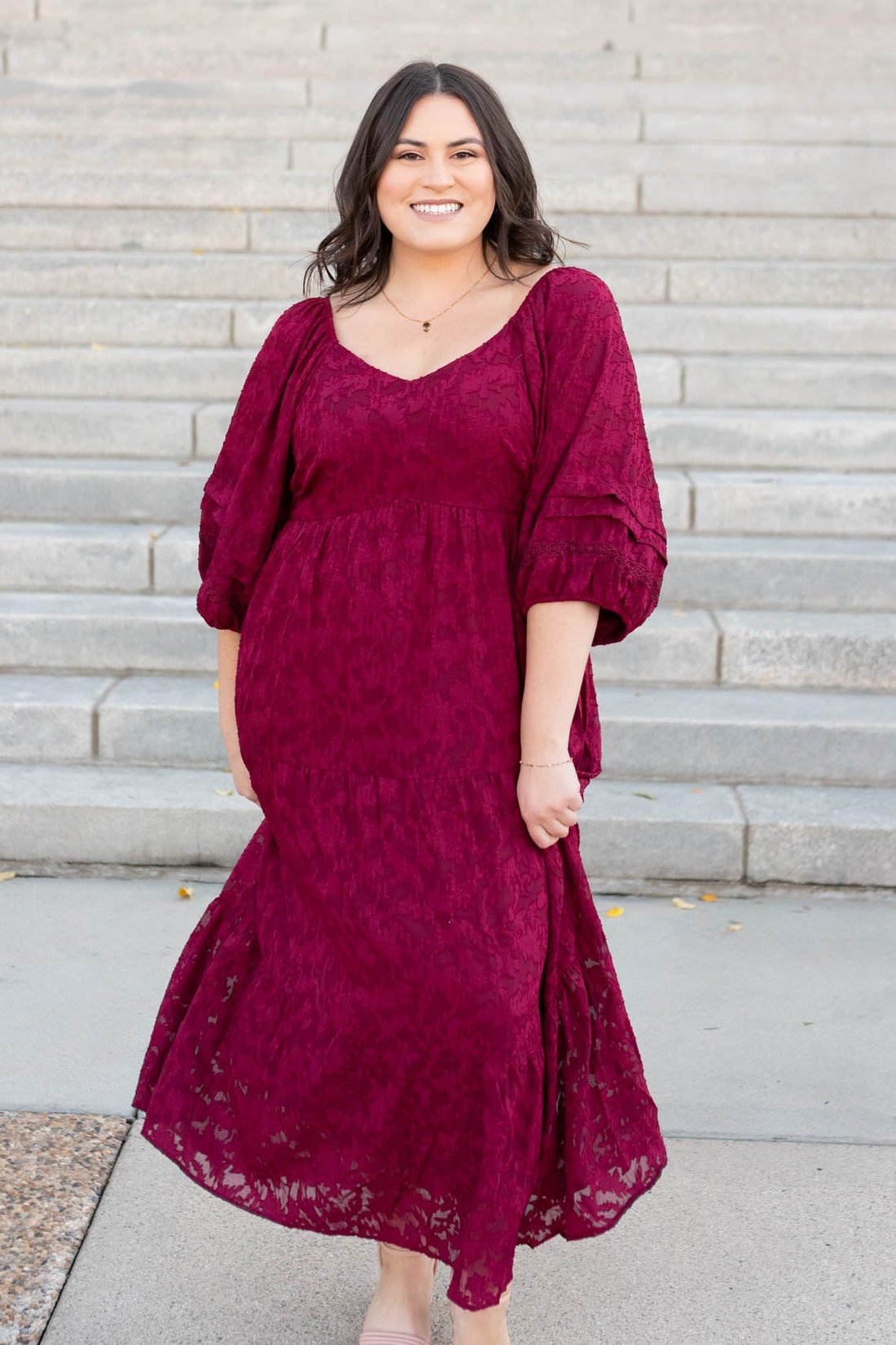 Darla Red Floral Pattern Dress